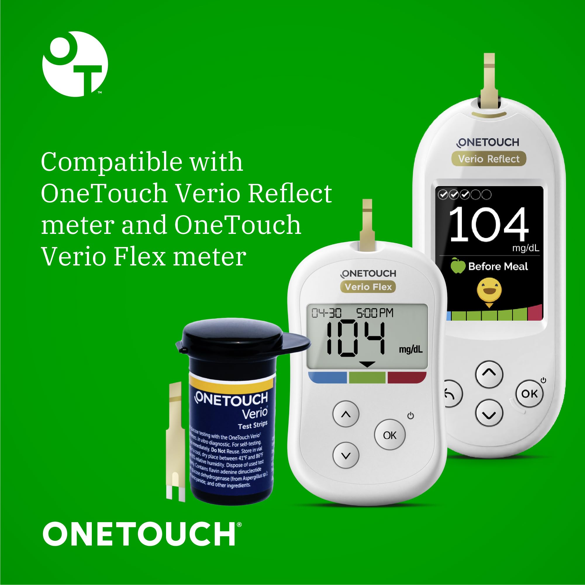 OneTouch Verio Test Strips Value Pack – 180 Count, 6 Boxes, No Coding