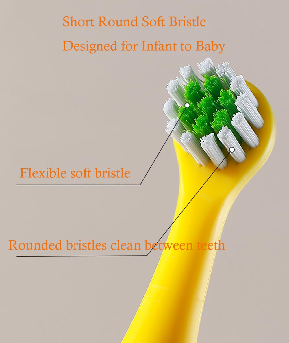 onluckdeer Baby Toothbrush – Soft Bristles, Calabash Handle, 0-3 Years, 4 Pack