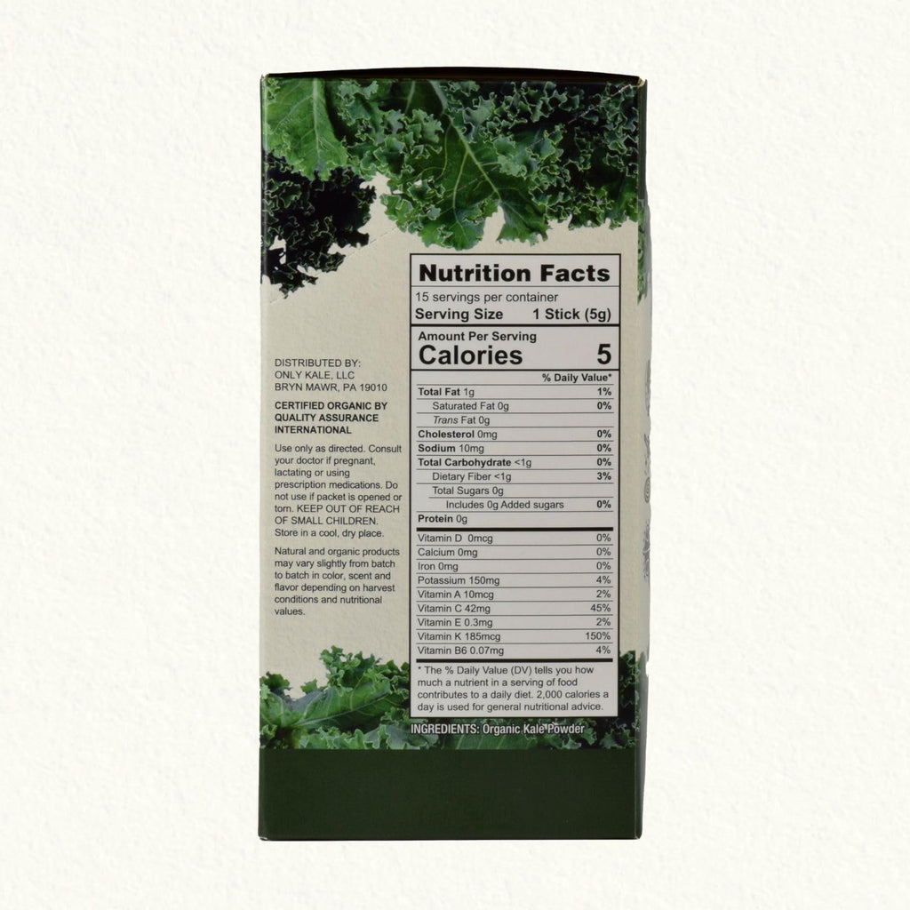 OnlyKale Kale Powder – 1 Month Supply (15 Sticks) – Organic Green Superfood | USDA Organic