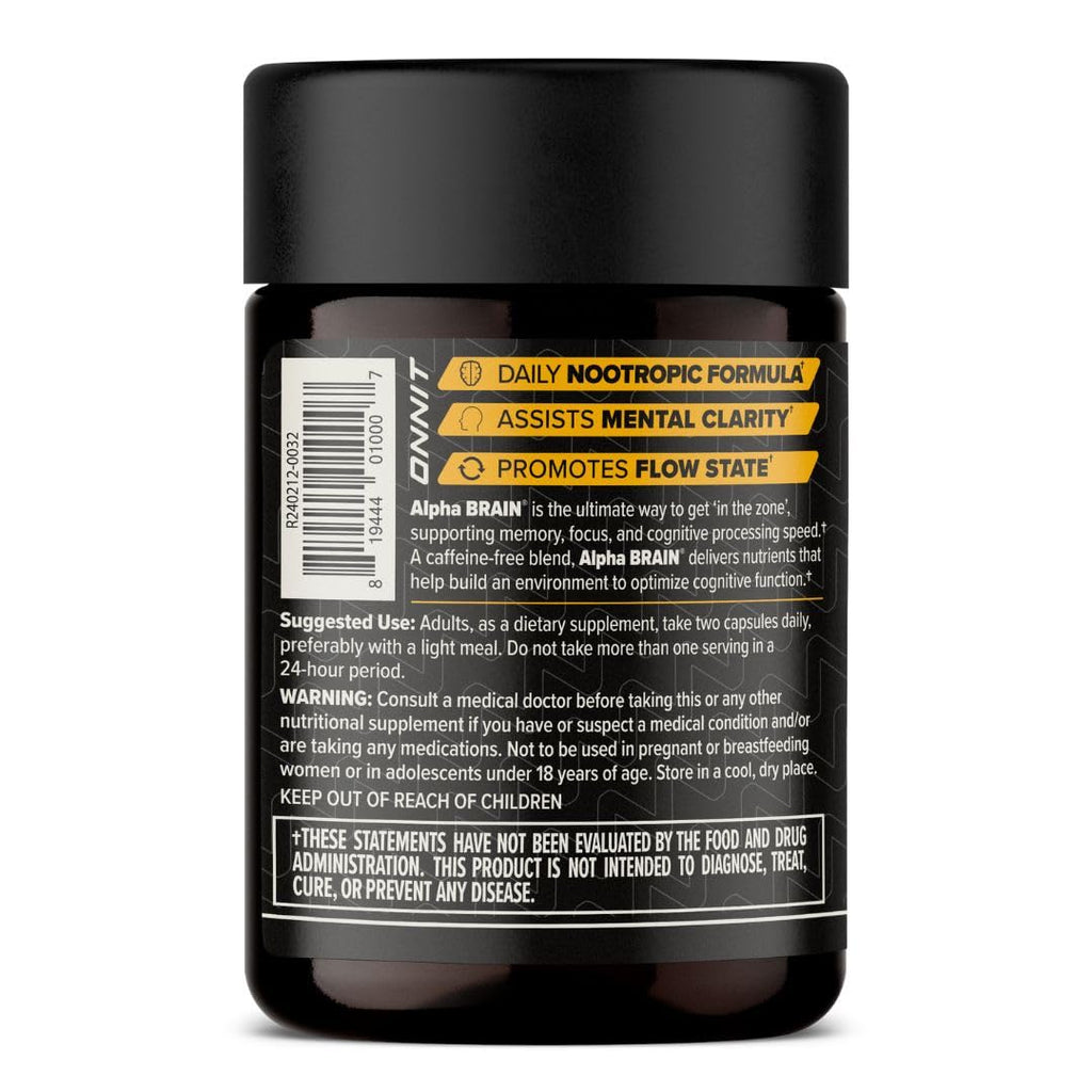 ONNIT Alpha Brain 120ct – Premium Nootropic for Focus, Memory & Concentration
