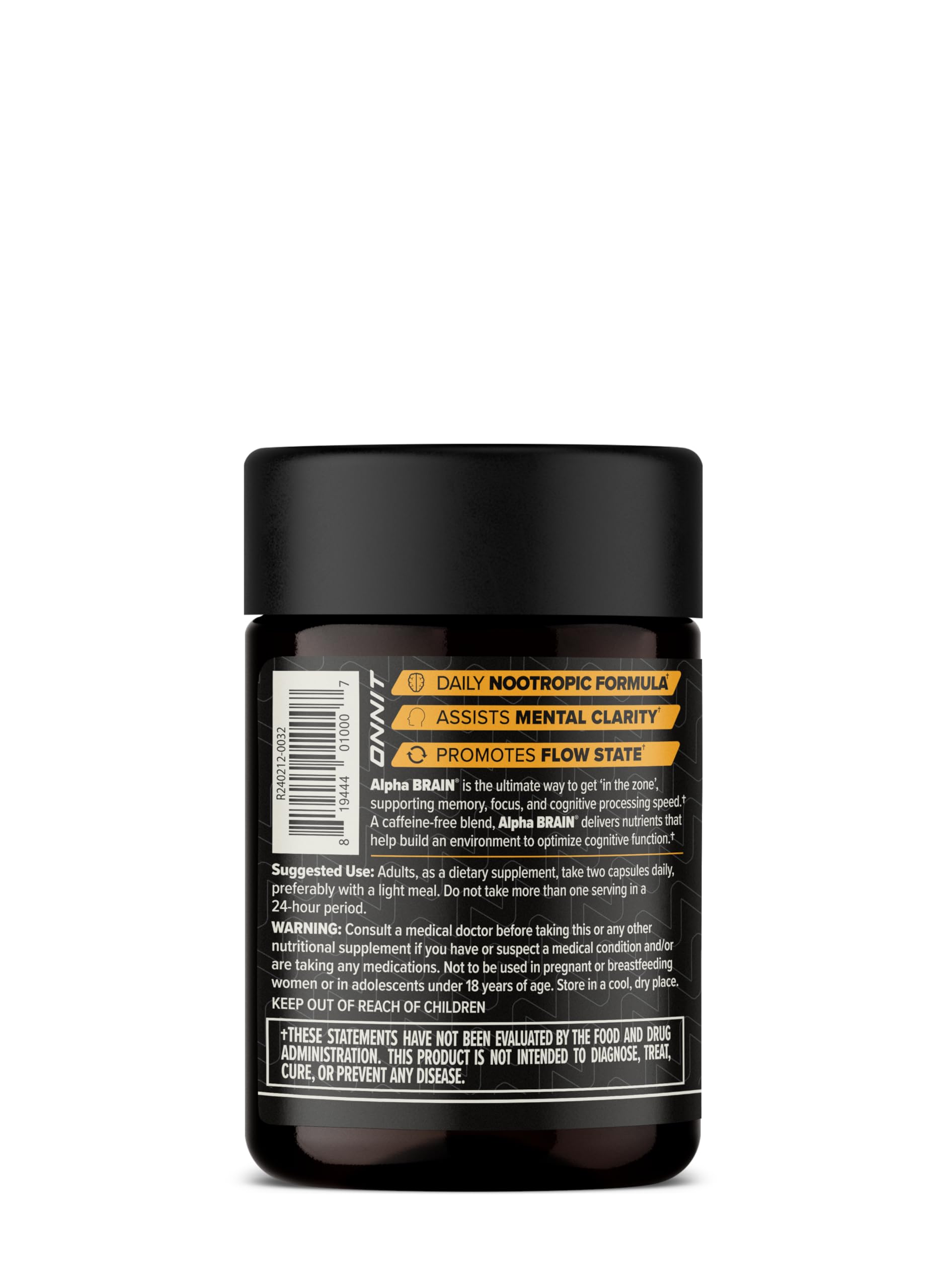 ONNIT Alpha Brain Nootropic Capsules – 2-Pack, IGEN Non-GMO, Memory & Focus