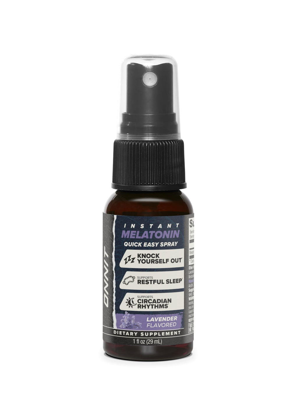 ONNIT Melatonin Liquid Sleep Support Spray – 3 mg per Spray, Lavender Flavor, 1 fl oz | IGEN Non-GMO Tested