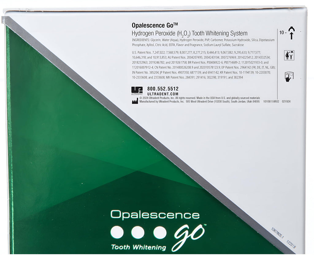 Opalescence Go 15% Mint — Prefilled Teeth Whitening Trays (4 Treatments per Pack, 3 Packs) | Ultradent