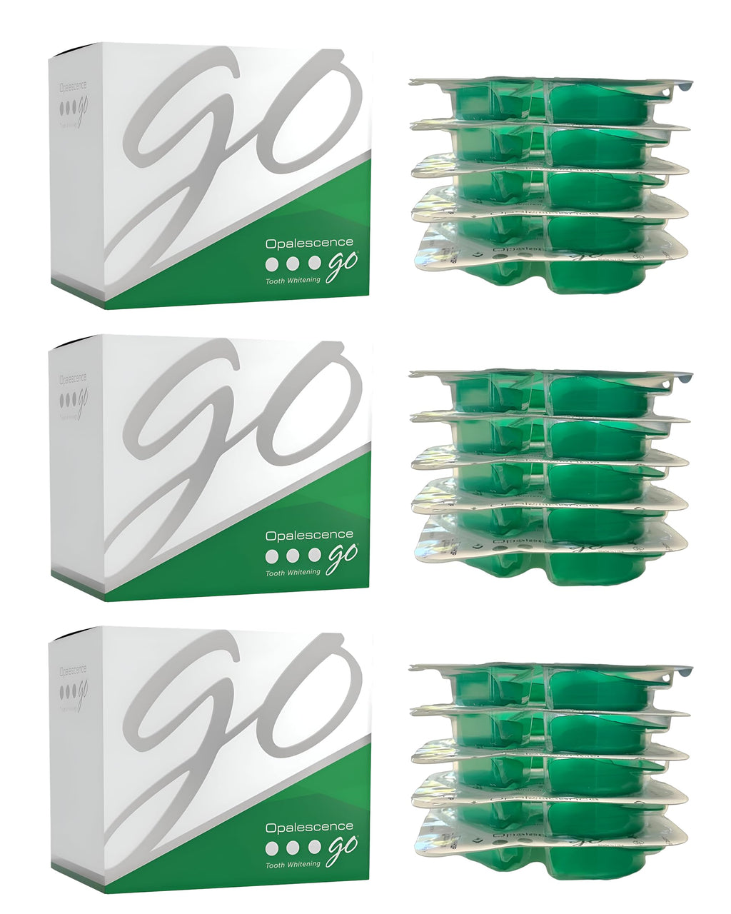 Opalescence Go 15% Mint — Prefilled Teeth Whitening Trays (4 Treatments per Pack, 3 Packs) | Ultradent
