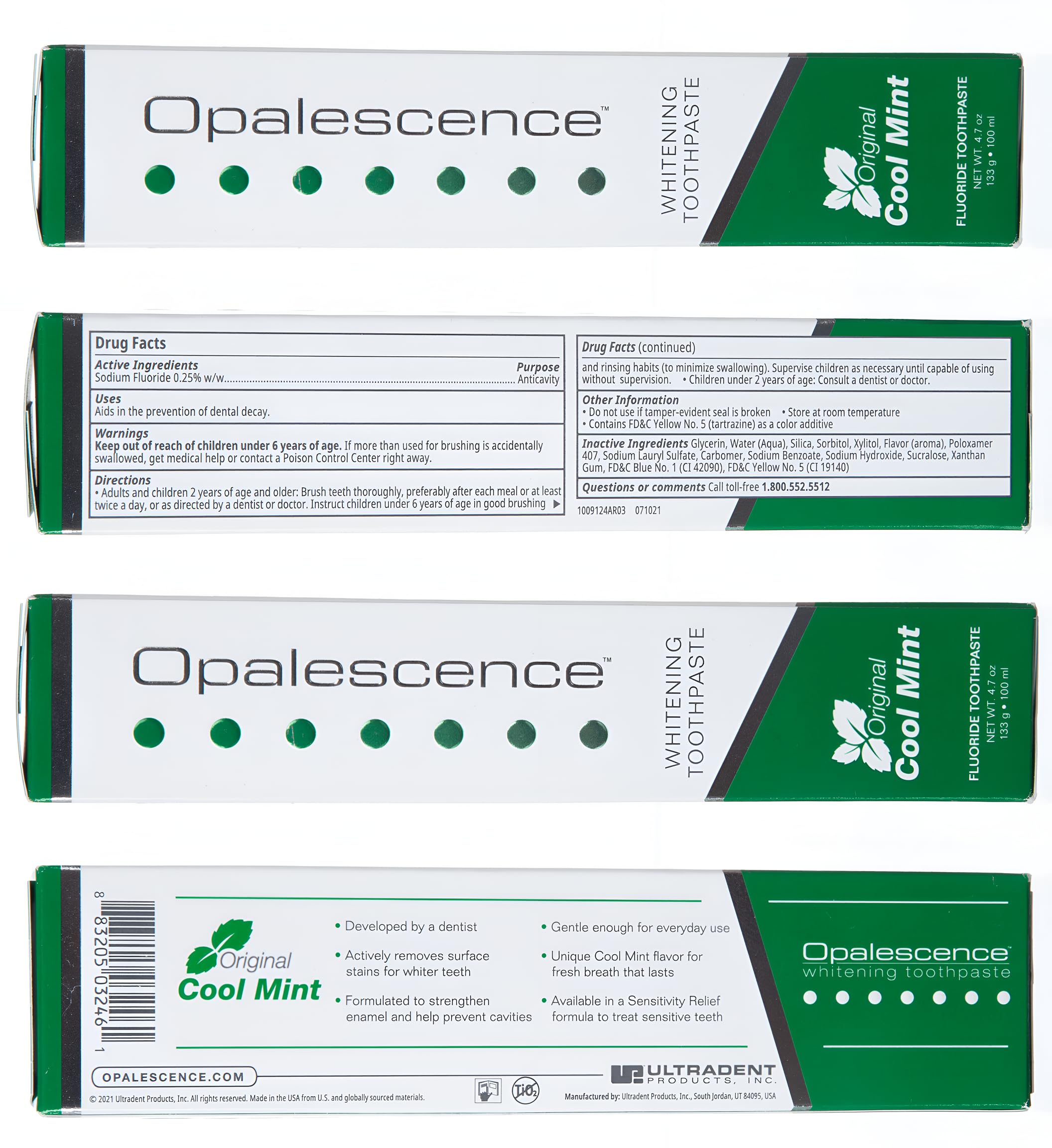 Opalescence Whitening Toothpaste Pack of 6 - Cool Mint, 4.7 oz