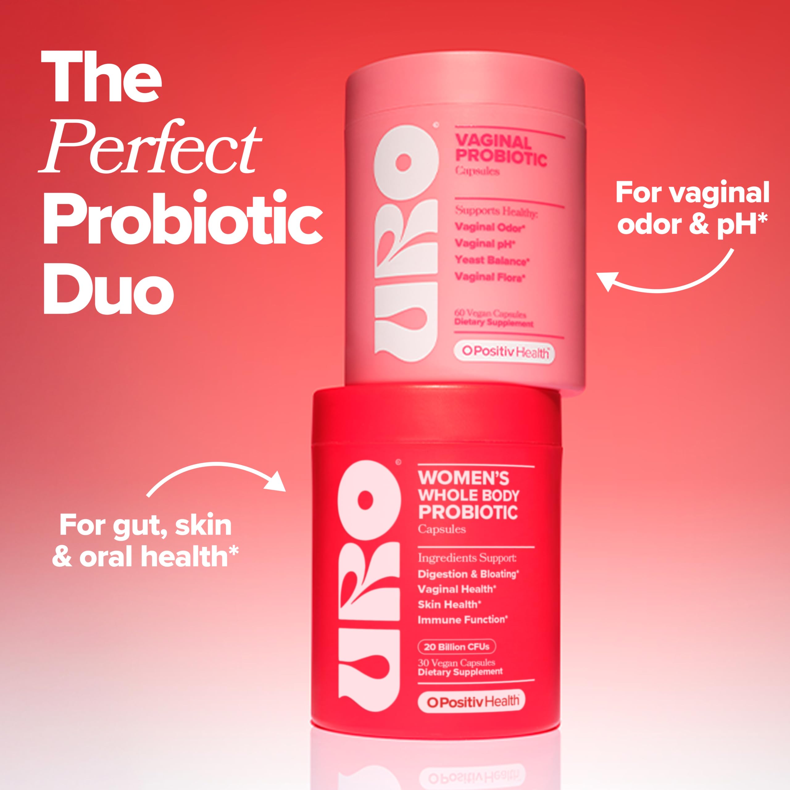 O Positiv URO Women’s Probiotic – All-in-One Probiotic for Vaginal, Gut, Skin & Oral Health | 20B+ CFUs | 30 Capsules | Non-GMO, Vegan, Gluten-Free