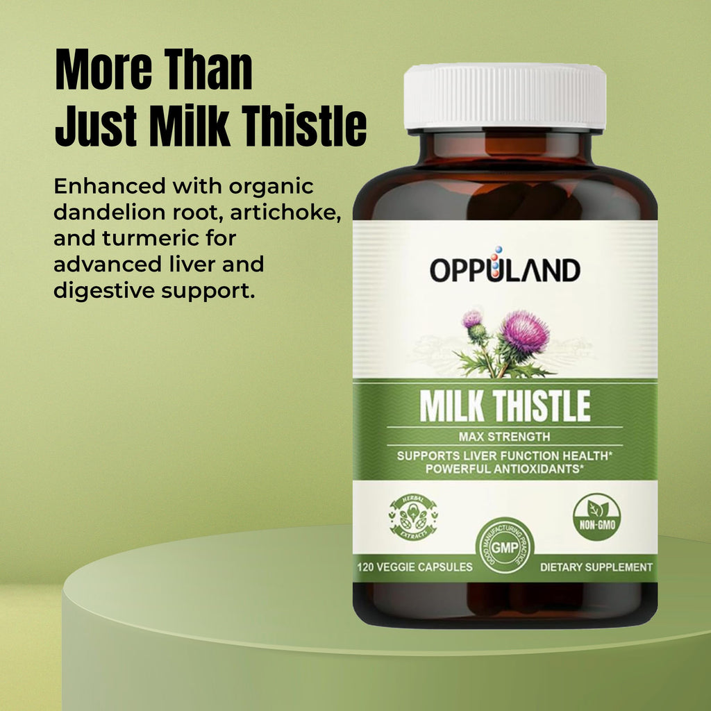 Oppuland Milk Thistle Capsules – 250mg Liver Detox & Liver Health Support | 120 Day Supply