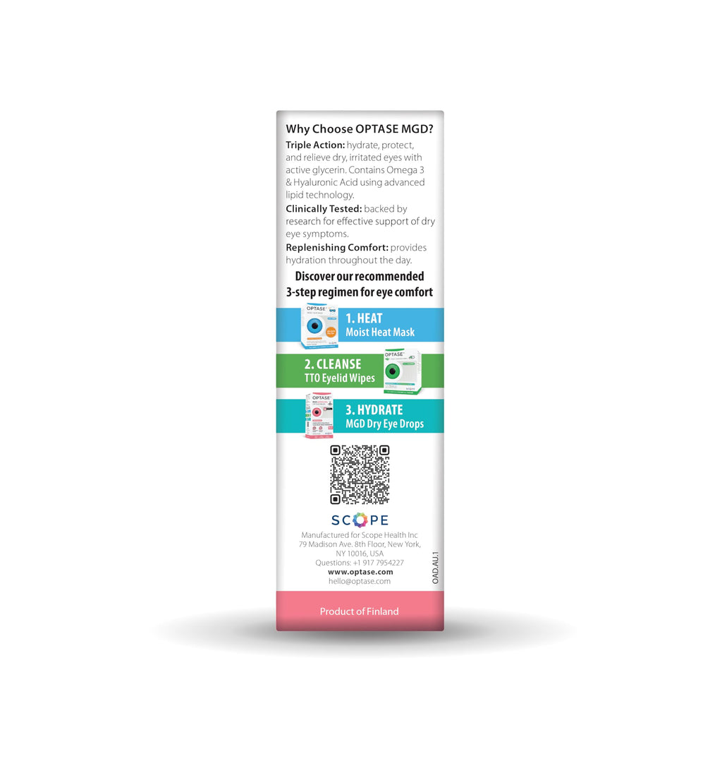Optase MGD Advanced Dry Eye Drops – 0.33 fl oz, 300 Doses | Gentle Eye Lubrication