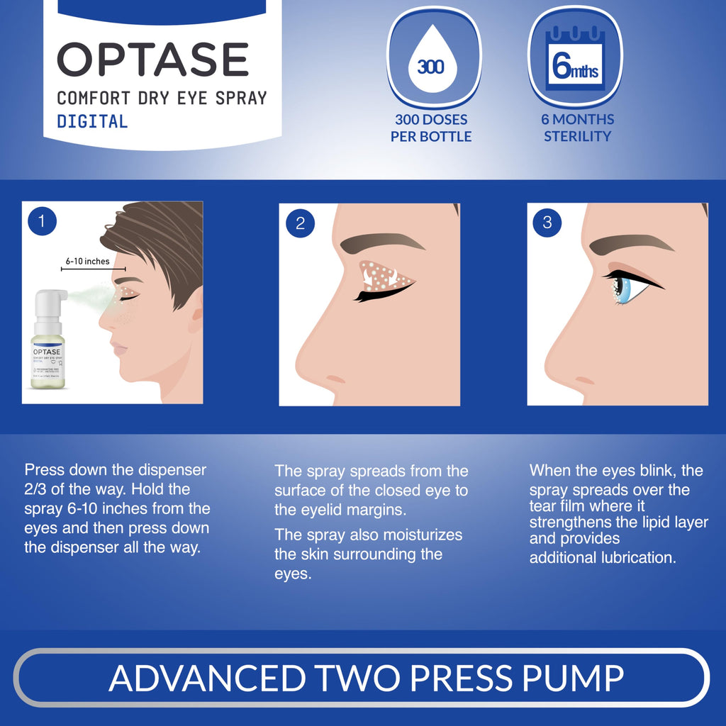 Optase Comfort Dry Eye Spray – Preservative Free Artificial Tears Alternative