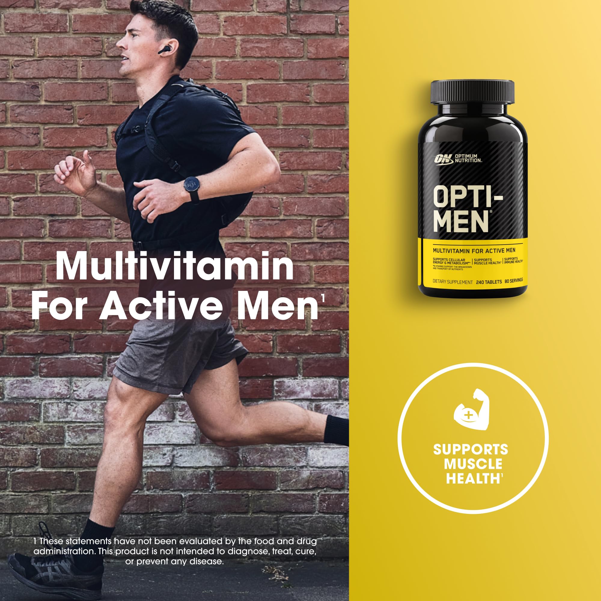 Opti-Men Daily Multivitamin for Men – Immune Support, 80 Day Supply, 240 Tablets