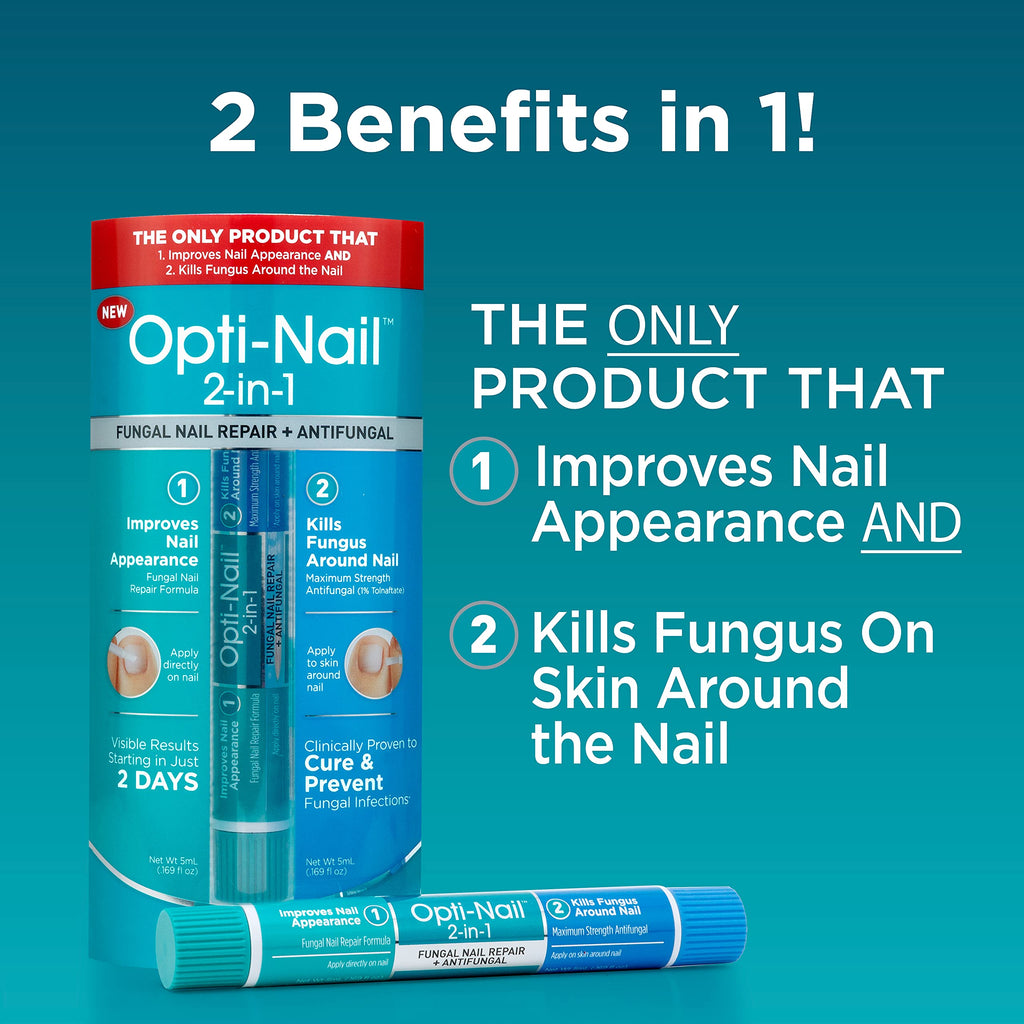 Opti-Nail 2-in-1 Toe Nail Fungus Treatment — Improve Appearance & Fight Fungus