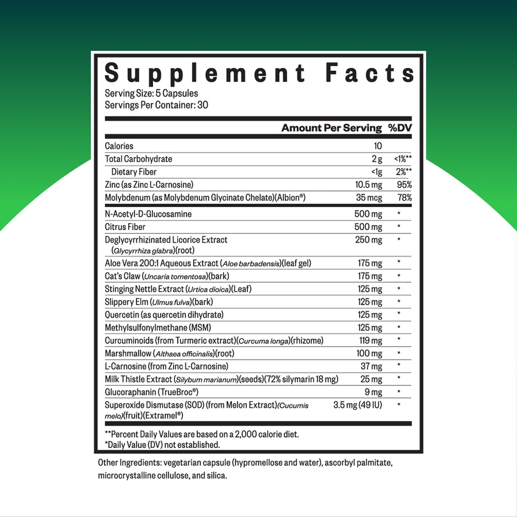 Optimal GI Glutamine-Free Supplement | Digestive and Gastrointestinal Support | Seeking Health | 150 Capsules | 30 Servings