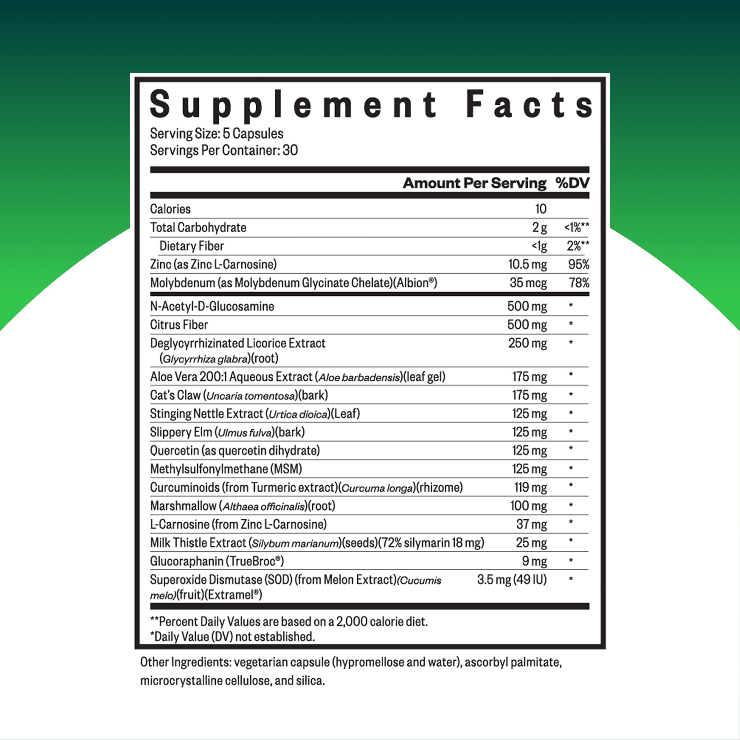 Optimal GI Glutamine-Free Supplement | Digestive and Gastrointestinal Support | Seeking Health | 150 Capsules | 30 Servings