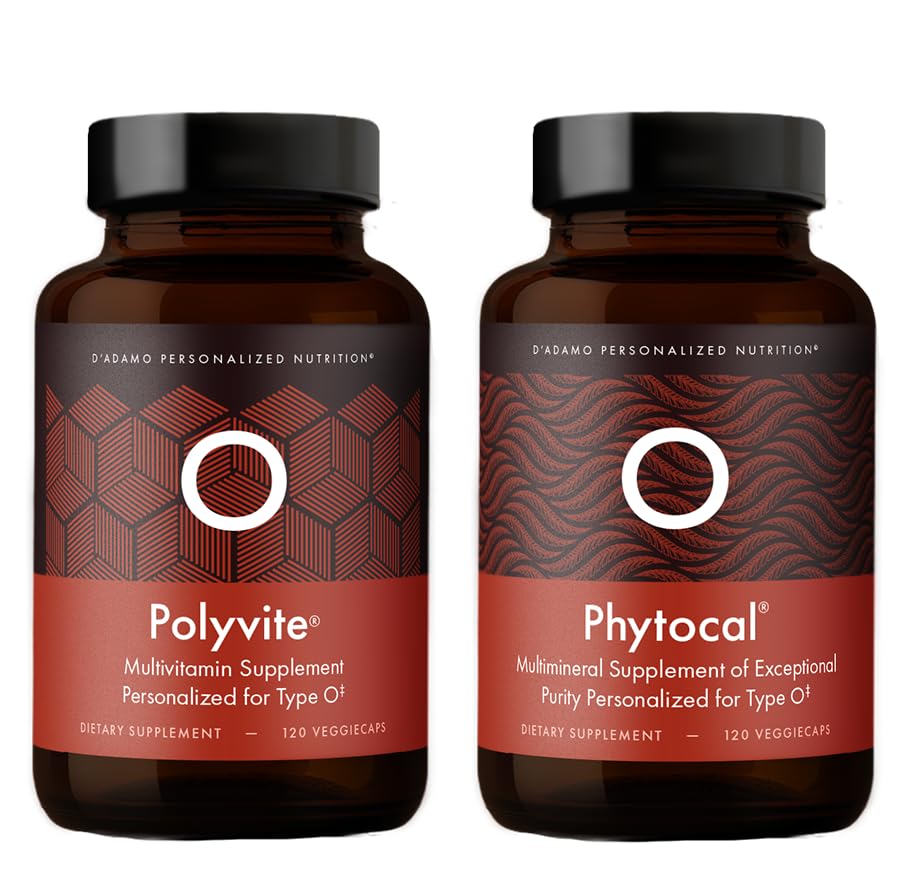 D'Adamo Personalized Nutrition - Optimal Health Stack (Blood Type O) | Polyvite O & Phytocal O