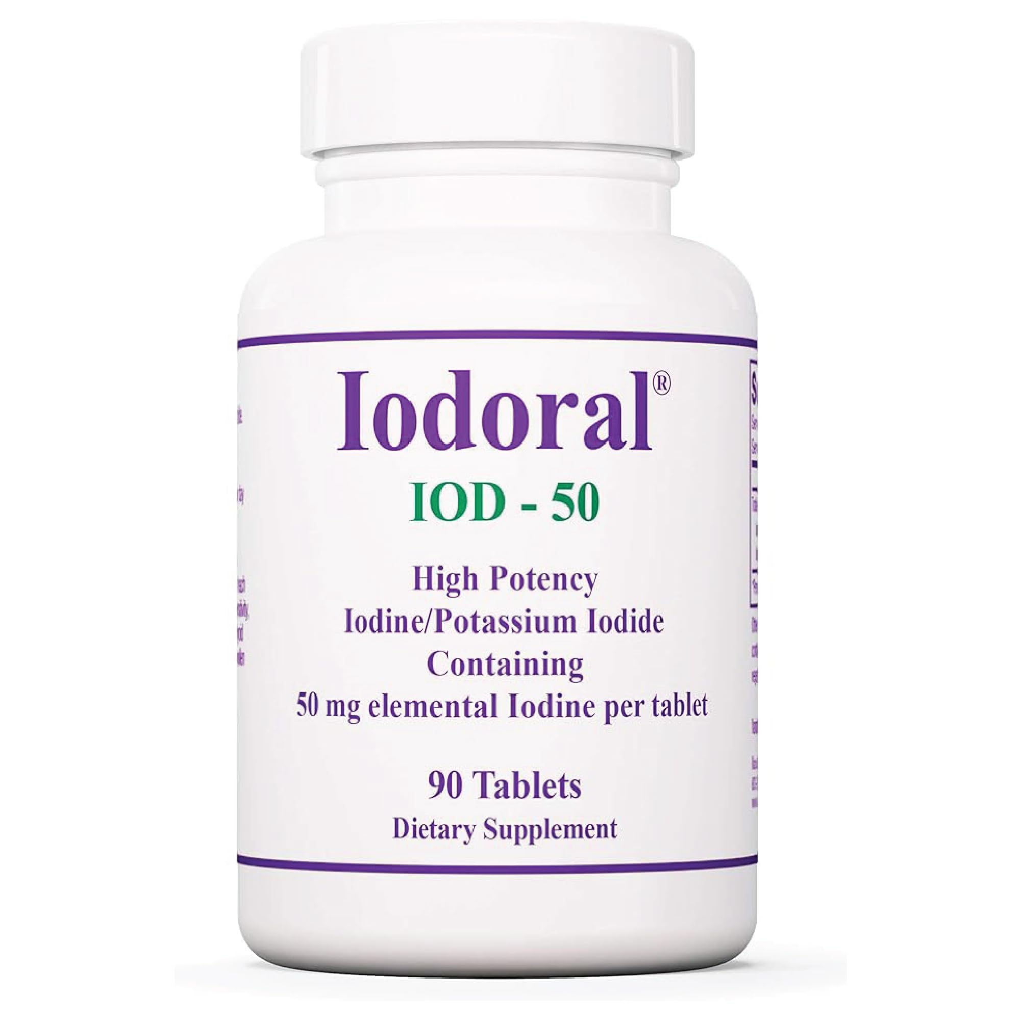 Optimox Iodoral 50 mg - Iodine & Potassium Iodide Supplement for Thyroid & Immune Support | Non-GMO & Gluten-Free - 90 Servings