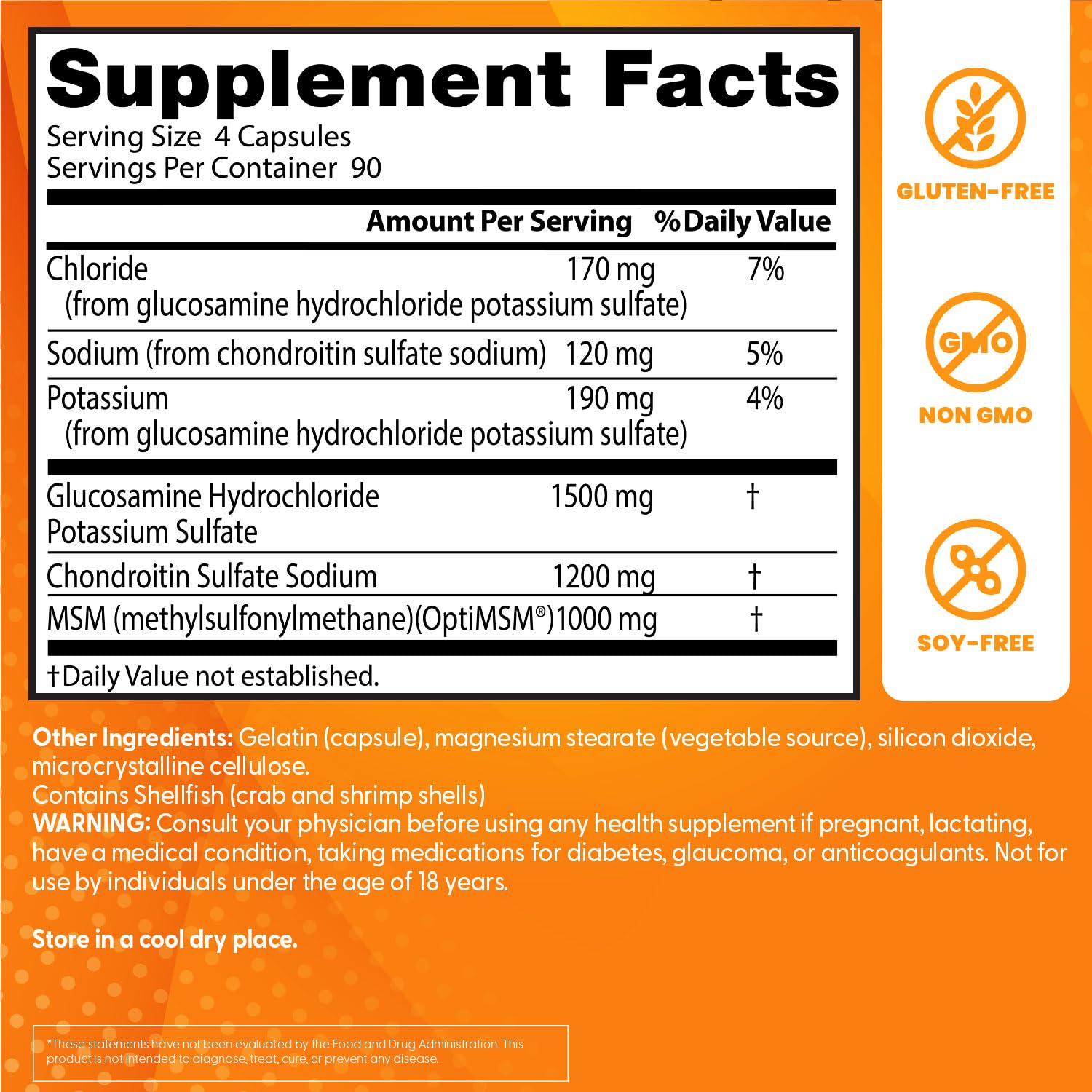 Doctor's Best Glucosamine Chondroitin MSM with OptiMSM — Joint Support Capsule Formula, Non-GMO, Gluten & Soy Free, 360 Count