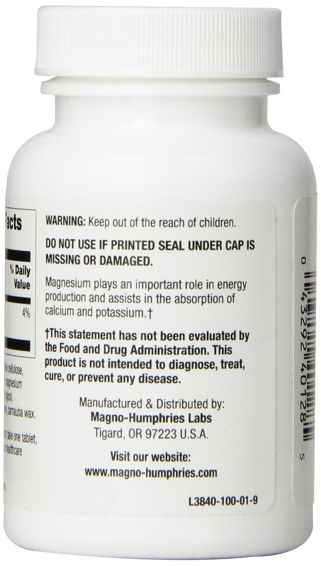 Optimum Magnesium Gluconate Tablets, 250 Mg, 100 Count