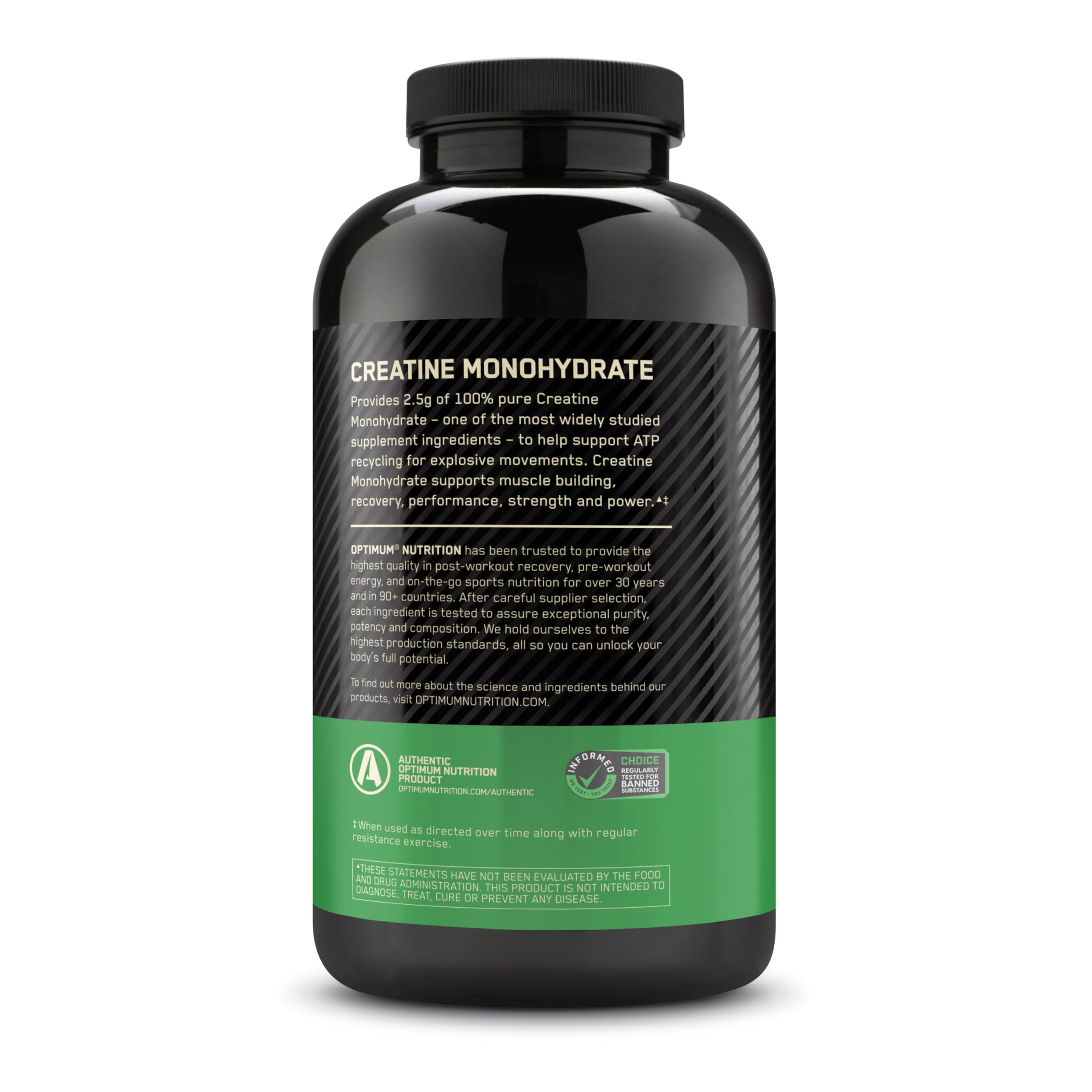 Optimum Nutrition Creatine 2500 Caps – 300 Capsules | 2,500 mg Creapure Monohydrate, Keto Friendly