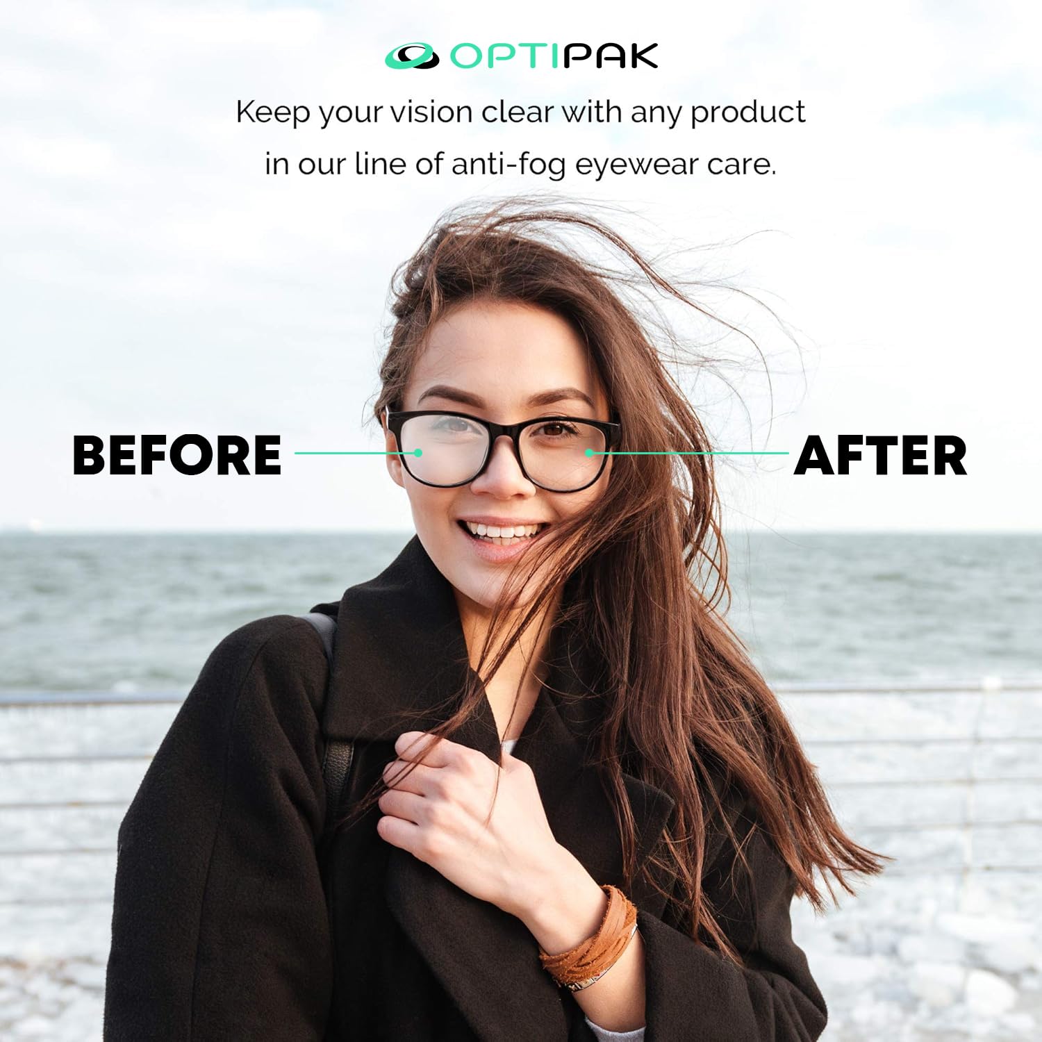 OPTIPAK Anti Fog Lens Cleaner Kit – 2oz Spray + Microfiber Cloth (2 Piece Set)