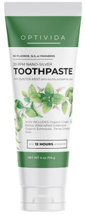 Optivida Fluoride Free Colloidal Silver Toothpaste 4oz - Anti-Cavity Whitening