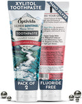 Optivida Fluoride-Free Colloidal Silver Xylitol Toothpaste (2 Pack) – Anti-Cavity, Gum Health, Spearmint, 4oz