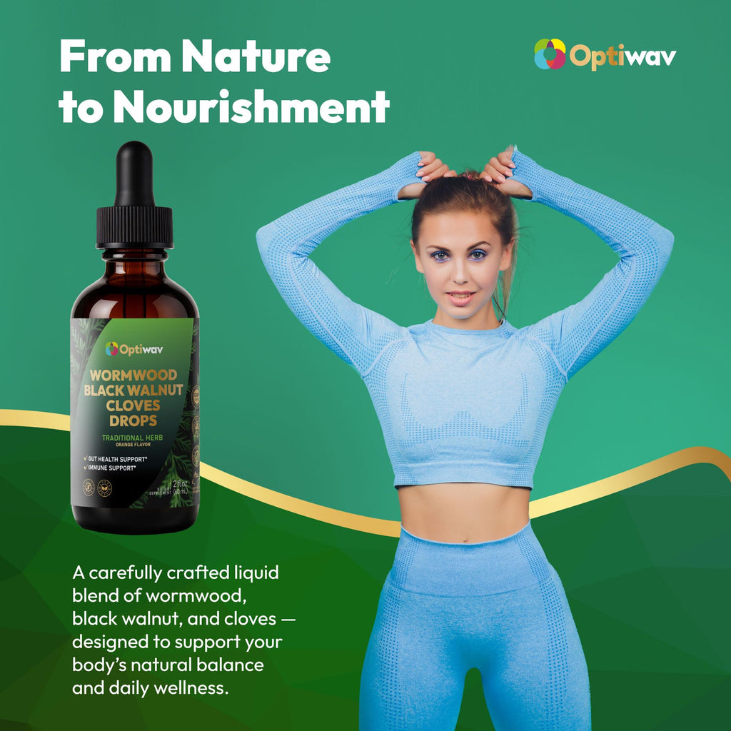 Optiwav Wormwood, Black Walnut & Cloves Drops – Digestive Wellness & Immune Support