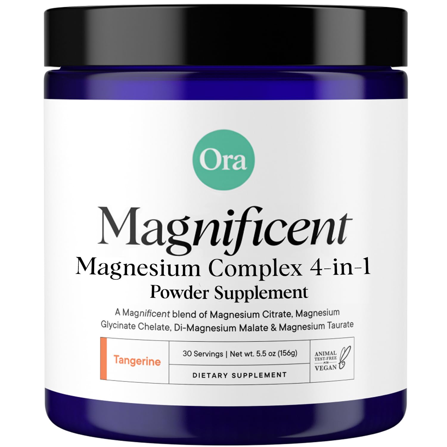 Ora Organic Magnificent Magnesium Complex Powder – 4-in-1 for Sleep, Recovery & Heart Health