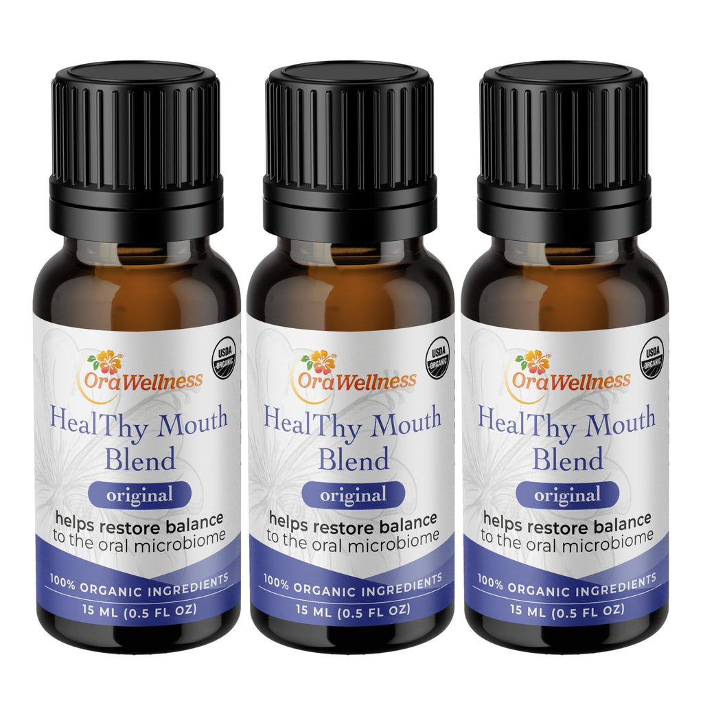 OraWellness Healthy Mouth Blend Organic Tooth Oil - Fluoride Free, Made in USA | Natural Mouthwash & Toothpaste Alternative (Pack of 3)