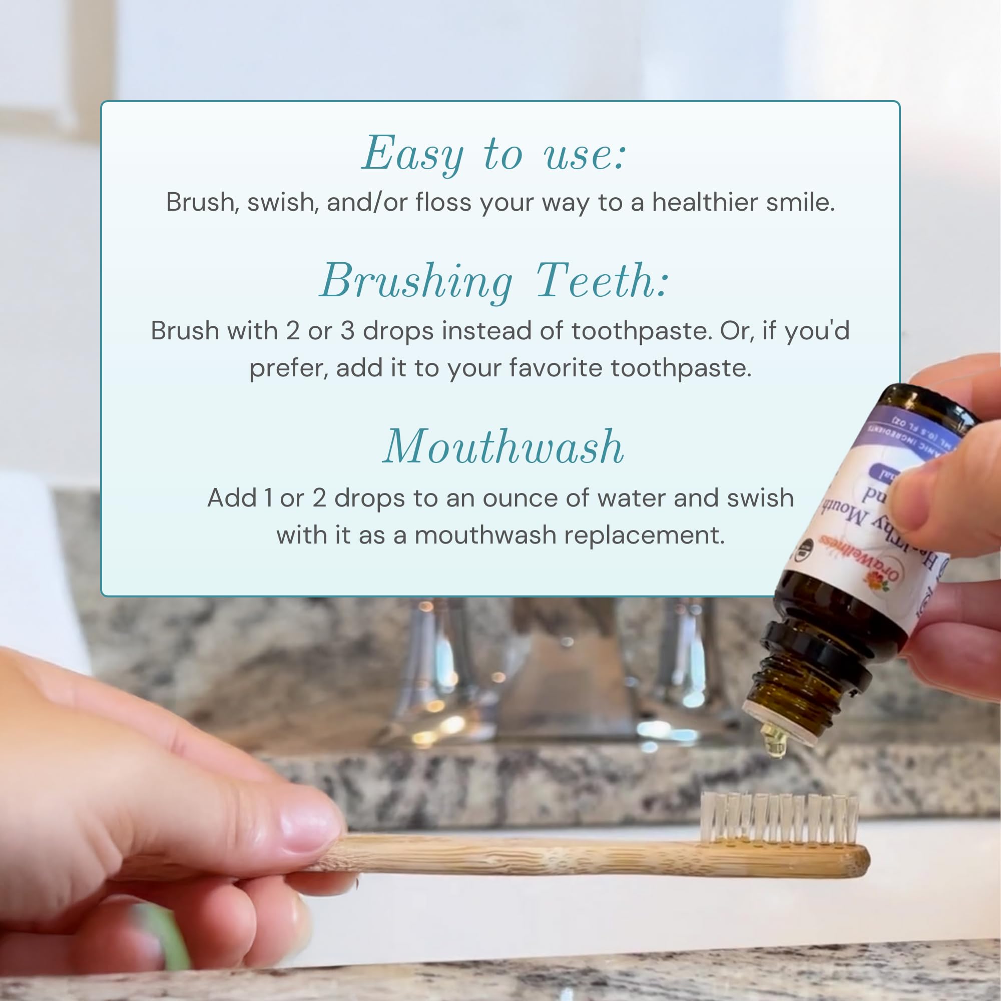 OraWellness Healthy Mouth Blend Organic Tooth Oil - Fluoride Free, Made in USA | Natural Mouthwash & Toothpaste Alternative (Pack of 3)
