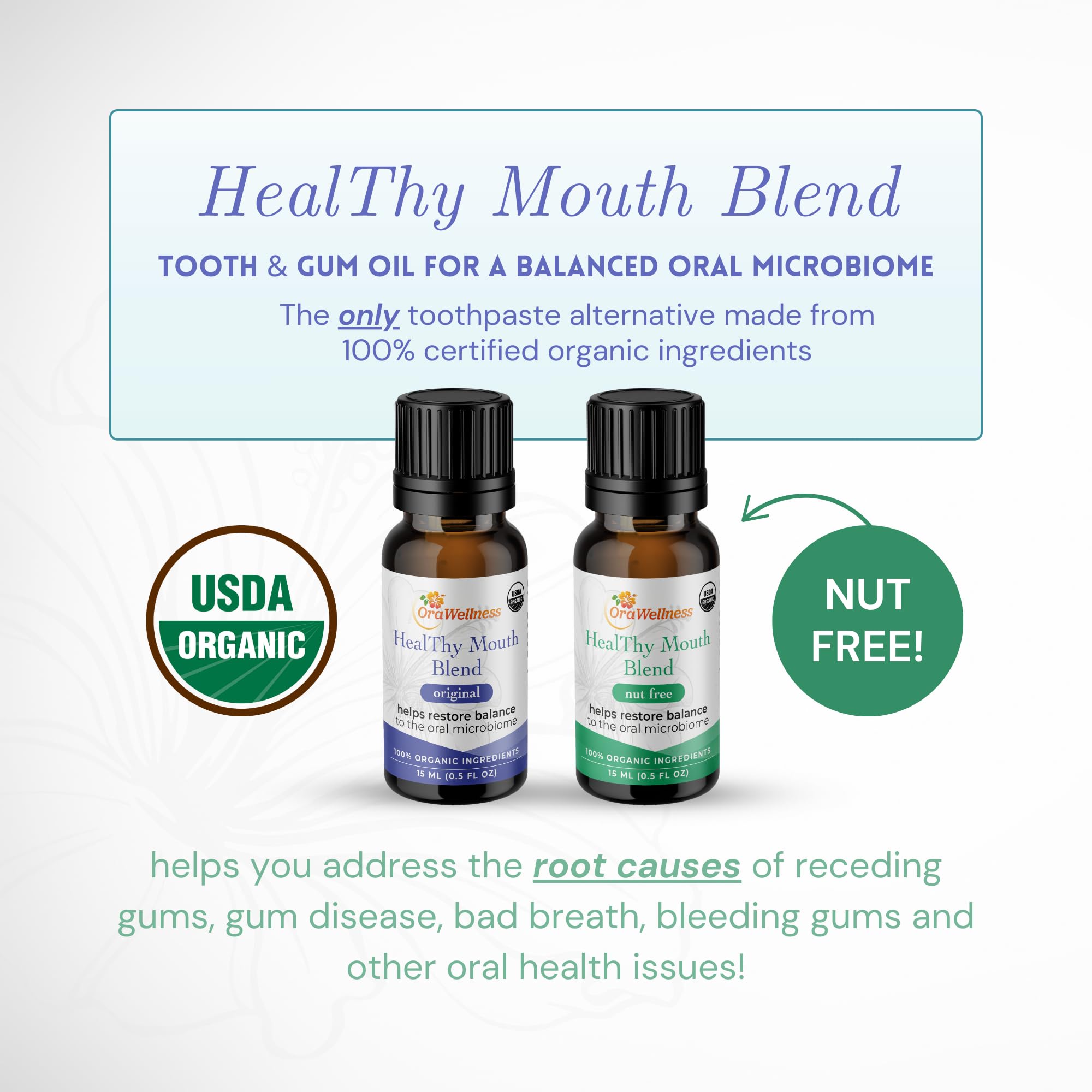 OraWellness Nut Free Organic Tooth Oil – USA Made, Fluoride Free, 3-Pack