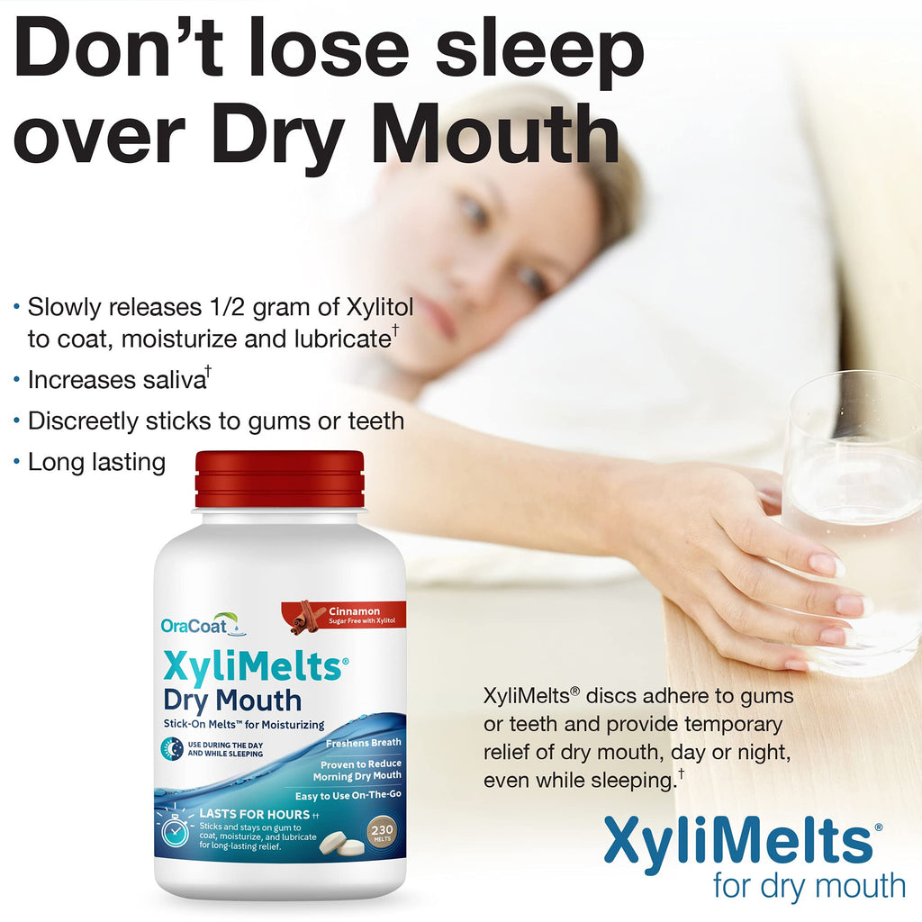 OraCoat XyliMelts Dry Mouth Discs – Cinnamon, 230 Count | 8-Hour Relief