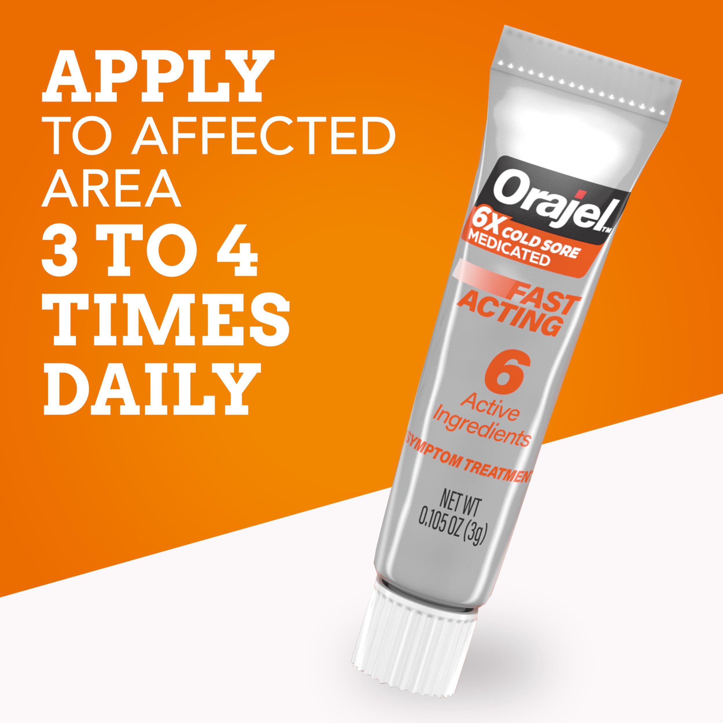 Orajel Moisturelock Cold Sore Symptom Treatment Cream 0.105 oz | Instant Pain Relief & Moisture Protection