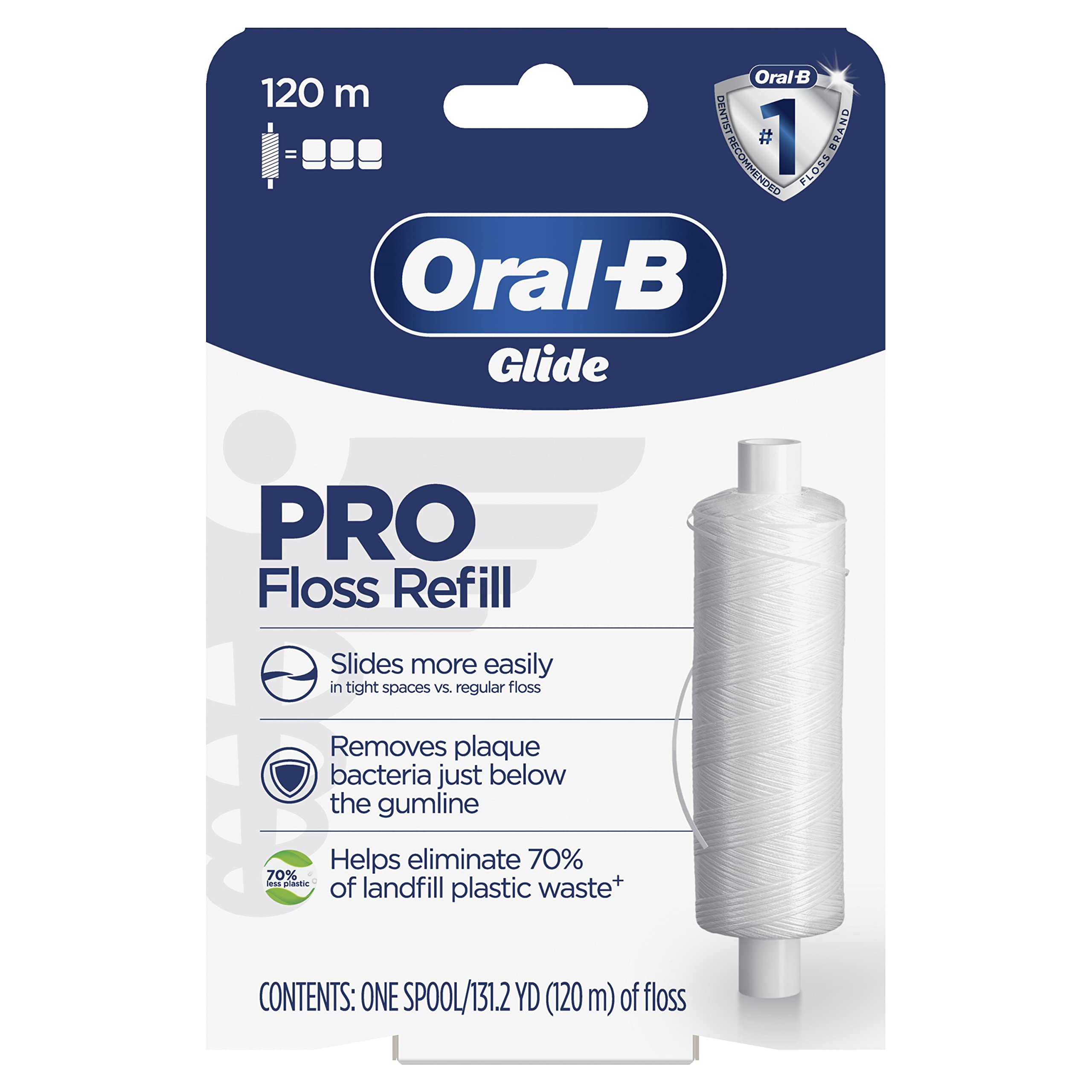 Oral-B Glide PRO Floss Refill 120m – Dentist-Recommended, Refillable