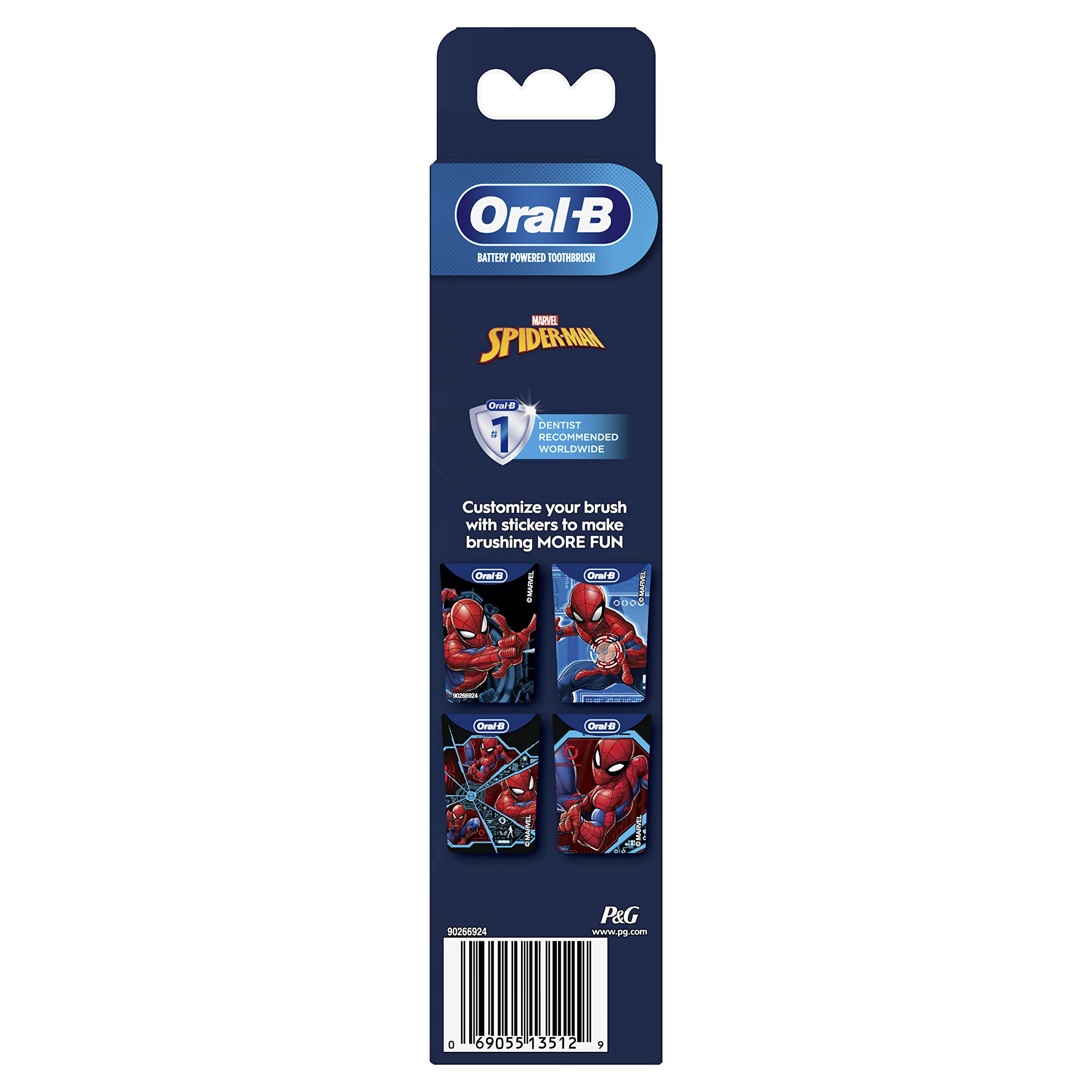 Oral-B Kid's Spider-Man Battery Powered Toothbrush for Kids 3+