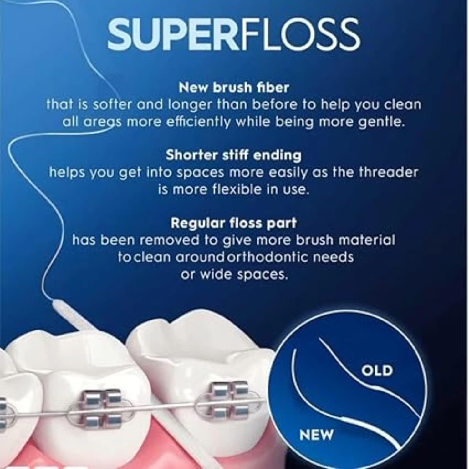 Oral-B Super Floss Mint, 50 Pre-Cut Strands, Pack of 3 – Removes Plaque Under Gumline