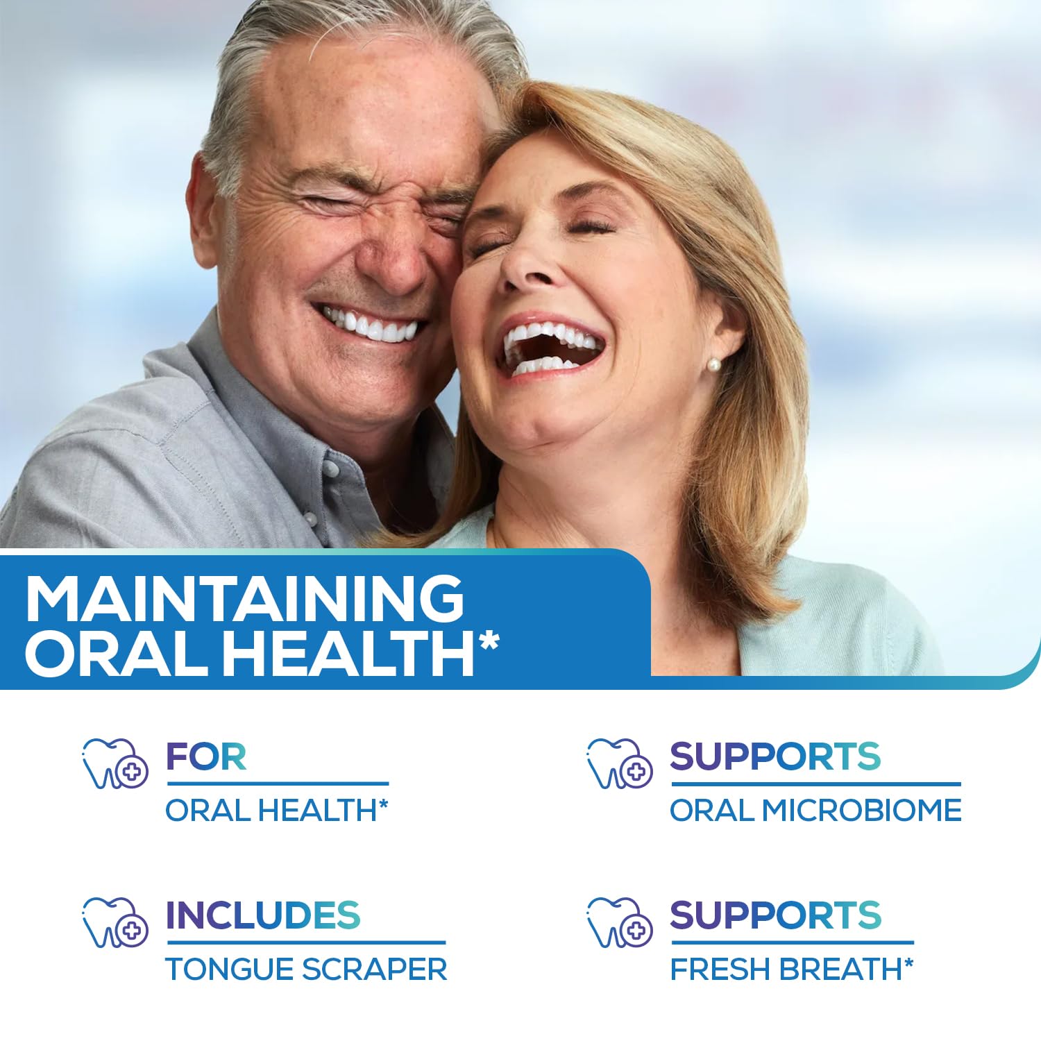 Oral Probiotics & Tongue Scraper – Mint Chewables (60ct) | BLIS M18