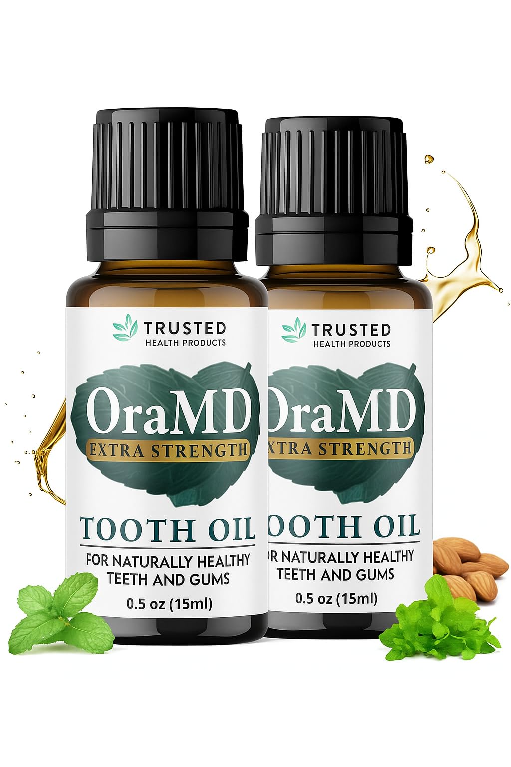 OraMD 4-in-1 Extra Strength Tooth Oil - Clinically Tested Gum Disease & Gingivitis Treatment - All-Natural (2 Pack)