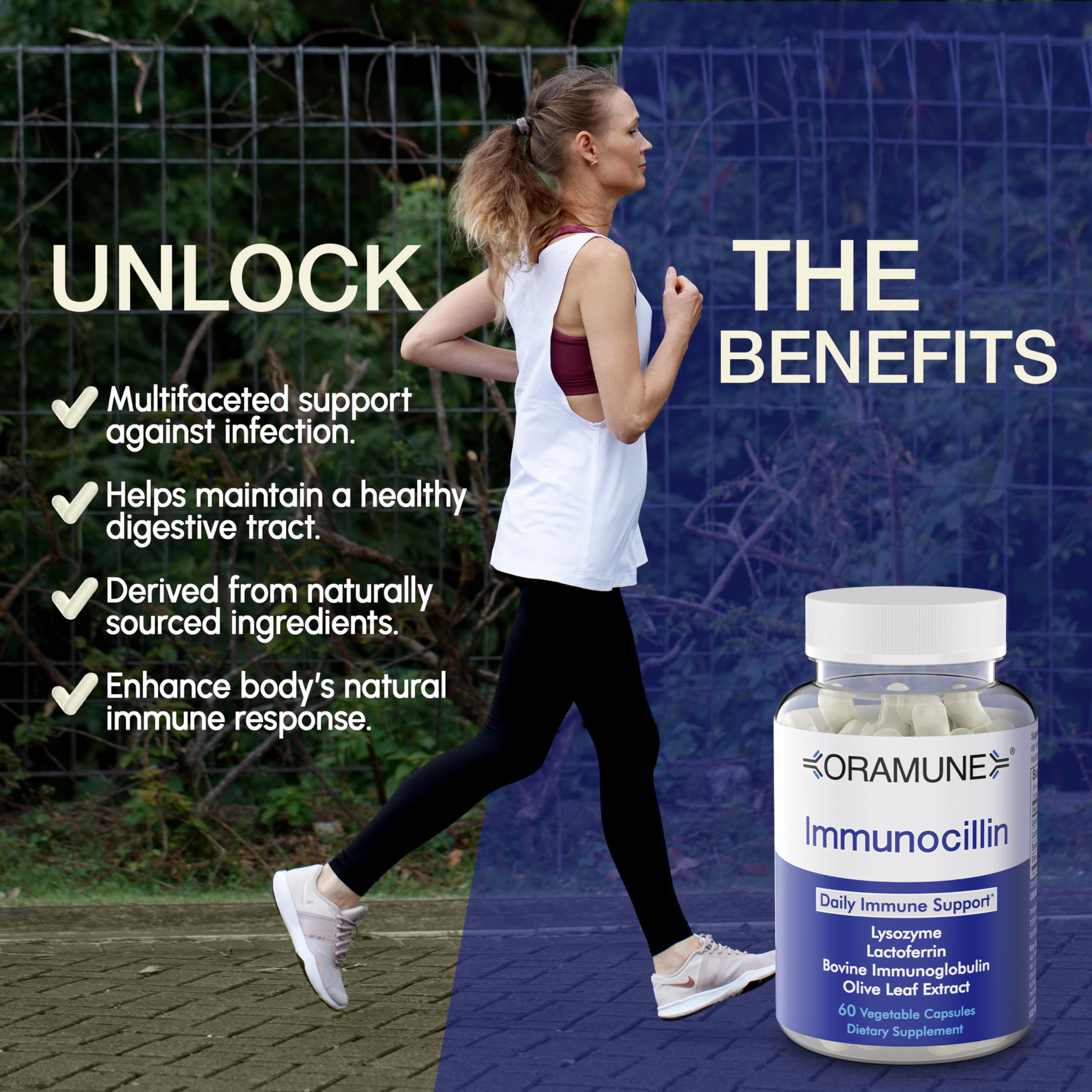 Oramune Support Supplement with Transfer Factor & Pure Colostrum – 60 Capsules
