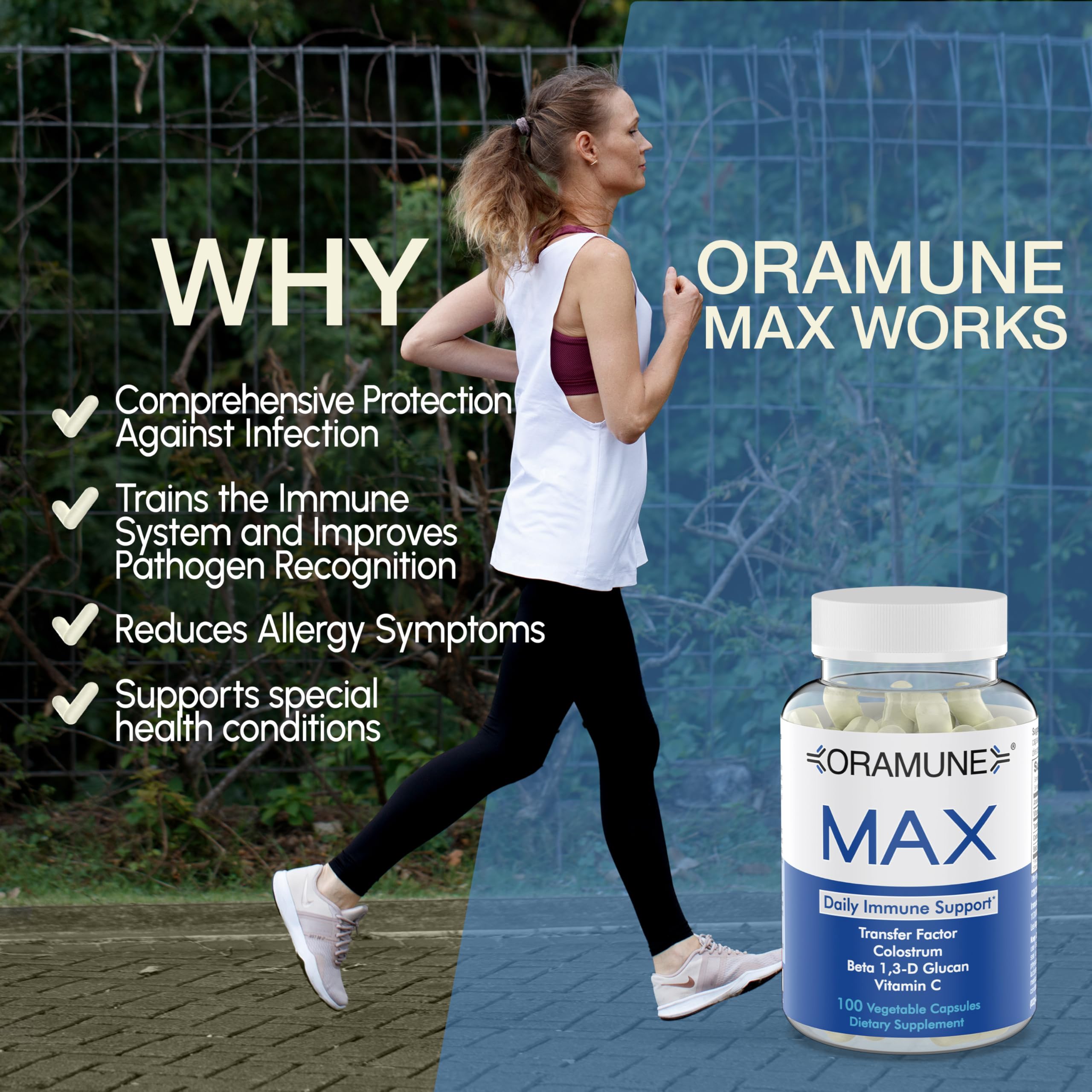 Oramune Max Immune Support — Transfer Factor & Colostrum, 100 Caps