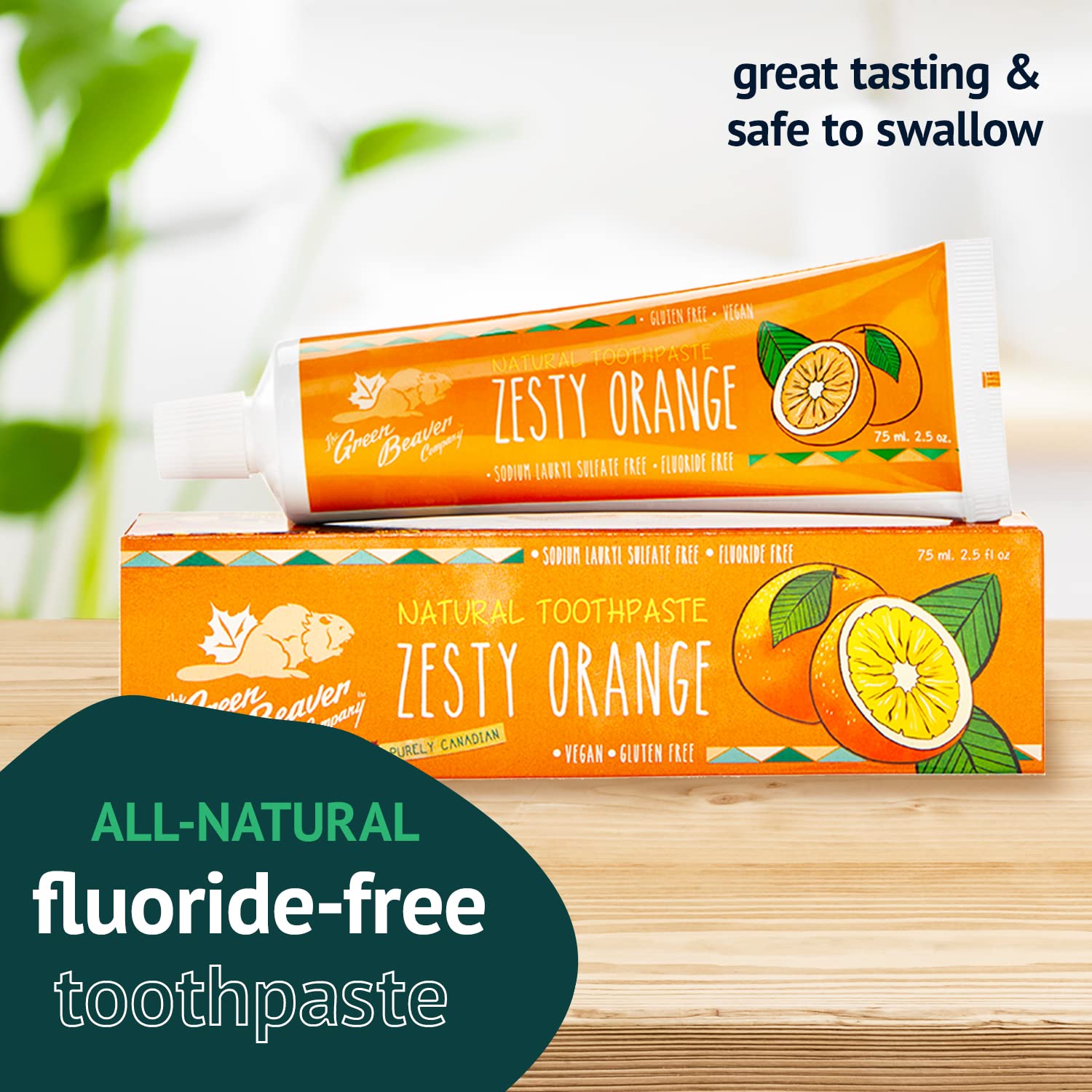 Orange Zesty Fluoride-Free Toothpaste | Natural Whitening & Fresh Breath