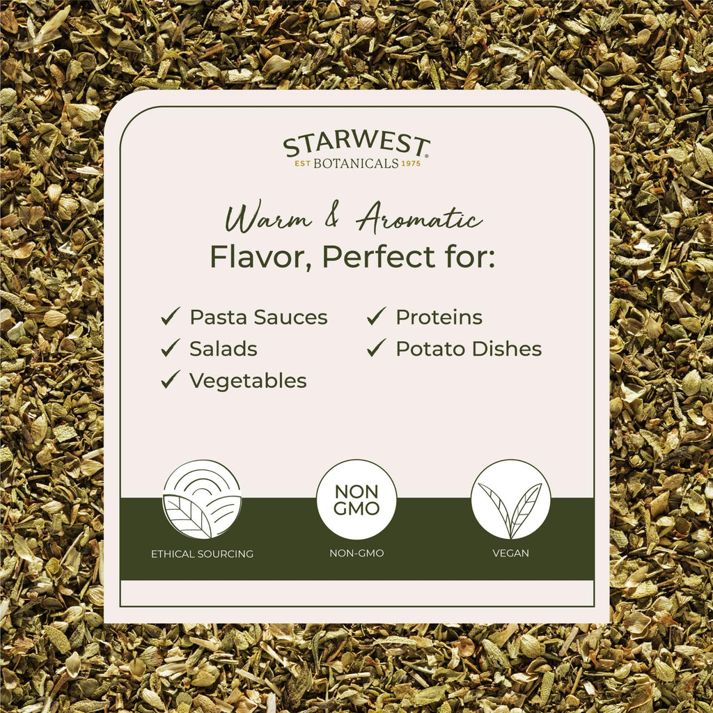 Starwest Botanicals Organic Oregano Dried Leaf - Non-GMO Bulk 1 lb