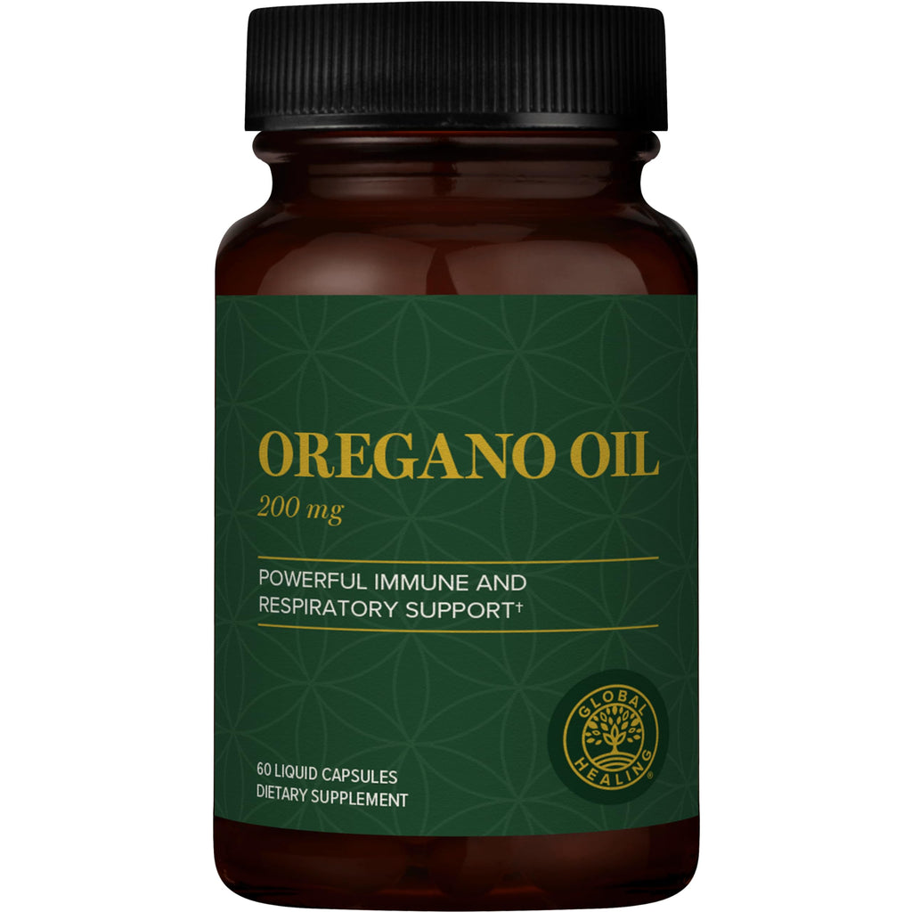 Global Healing Center Oregano Oil Capsules with Organic Ingredients & Cayenne Pepper | Immune Support, Respiratory Health, Digestive Wellness (60 Count)