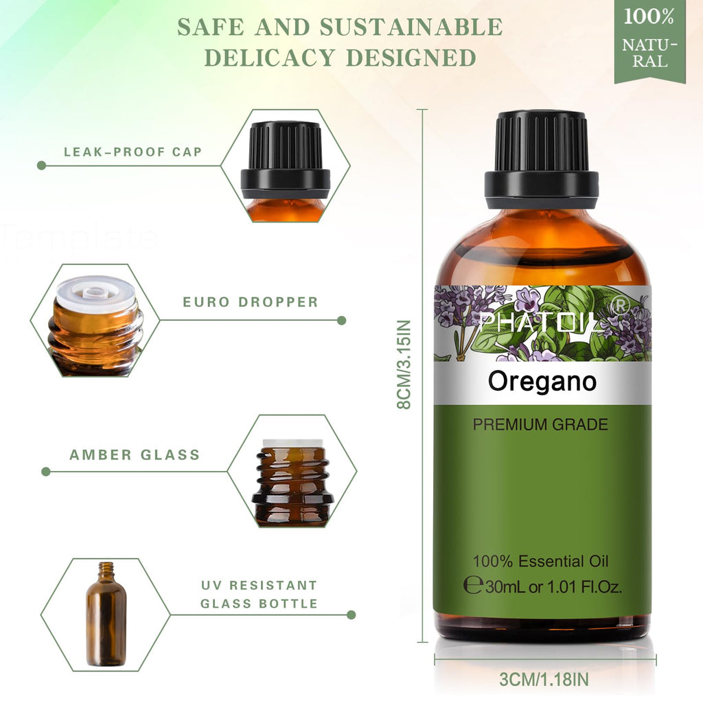 Oregano Essential Oil 30ml | PHATOIL Aromatherapy for Diffusers, DIY Soap & Candles