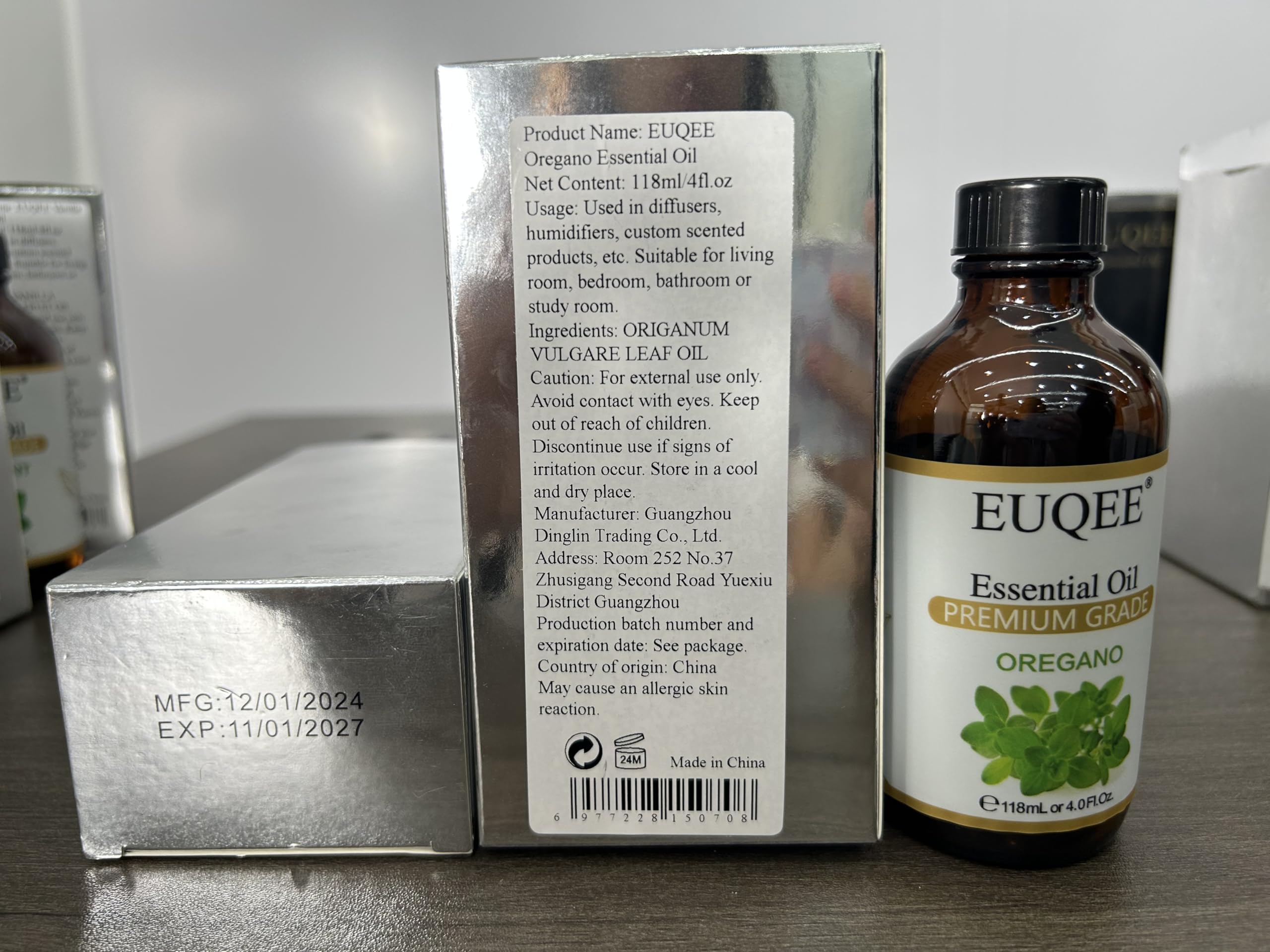 EUQEE Oregano Essential Oil 4oz / 118ml – Pure Aromatherapy with Glass Dropper