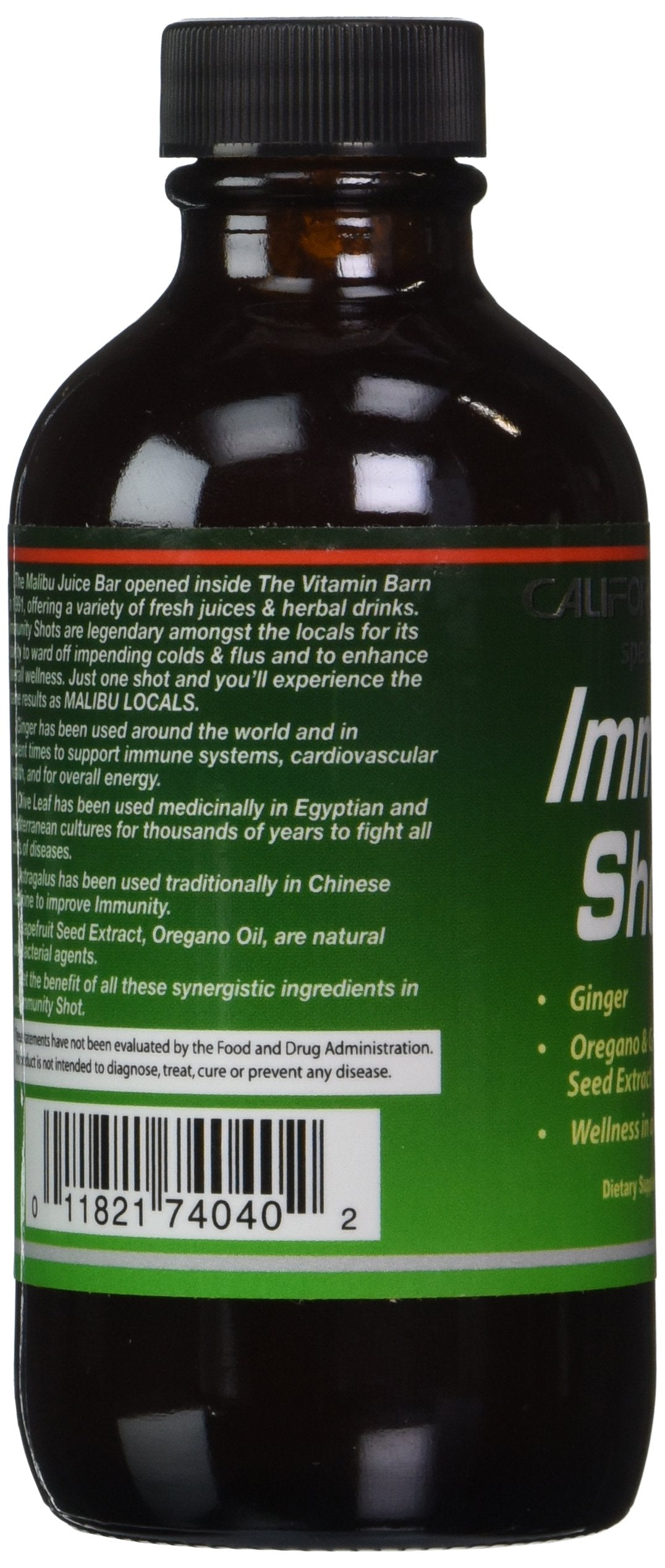 California Natural Immunity Shots 4oz – Zinc, Ginger & Oregano Oil