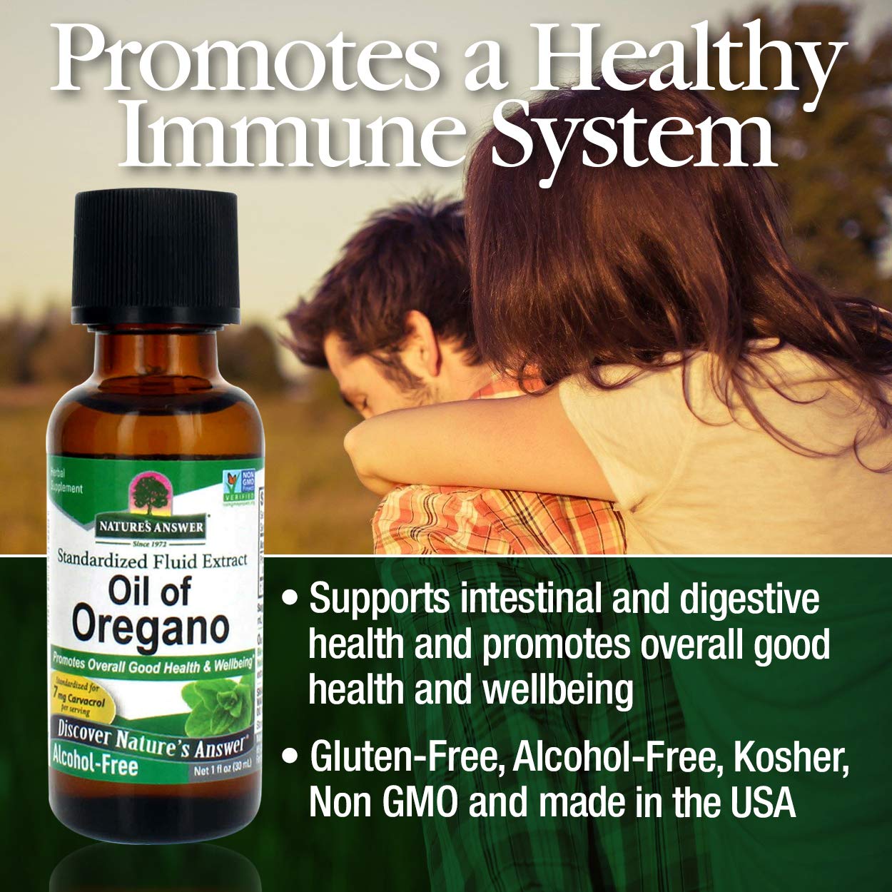 Nature's Answer Oil of Oregano Leaf – Supports Digestive Health | Gluten-Free, Alcohol-Free | 1oz