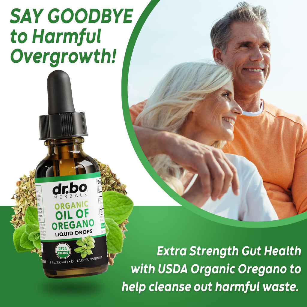 Oregano Oil Organic Liquid Drops – 6 Month Supply | Immune Support, Detox & Gut Health | 1 oz, Vegan, Non-GMO