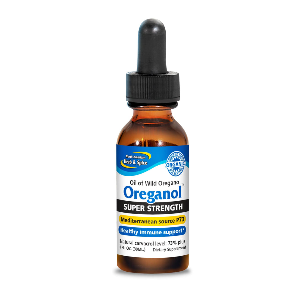 North American Herb & Spice Oreganol P73 Super Strength Wild Oregano Oil, 1 fl oz – Organic, Non-GMO, 432 Servings