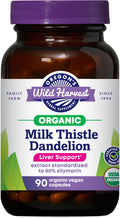Oregon's Wild Harvest Milk Thistle Dandelion Capsules – Organic Liver Support (90 Count)