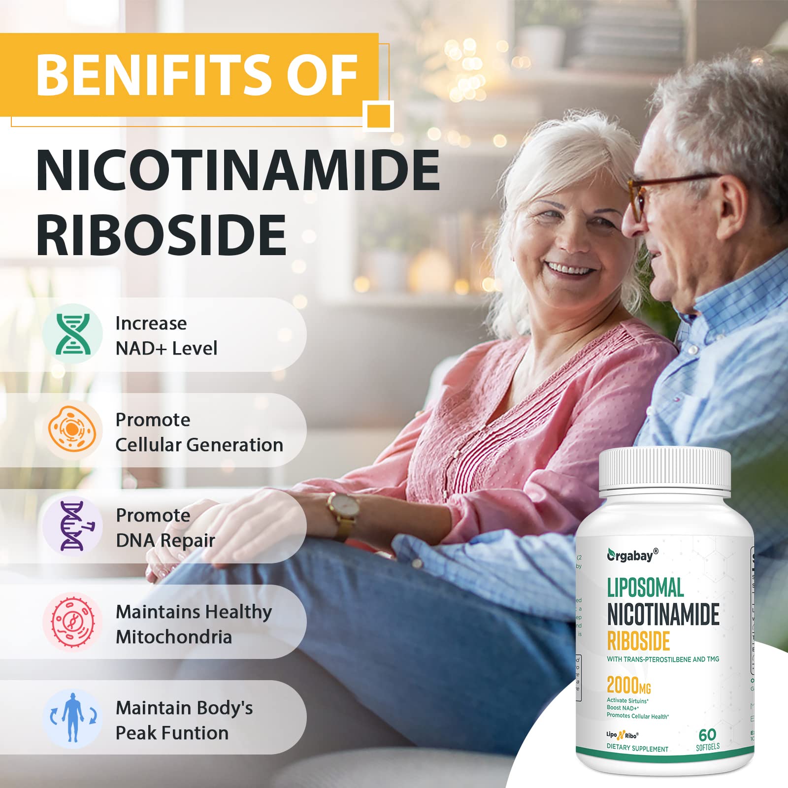 Orgabay Liposomal Nicotinamide Riboside 2000 MG | NAD+ Support